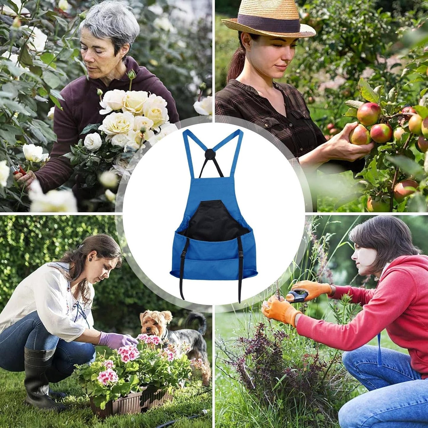 Farm Gardening Apron, Fruit Picking Utility Clothing, Large Pocket Cro
