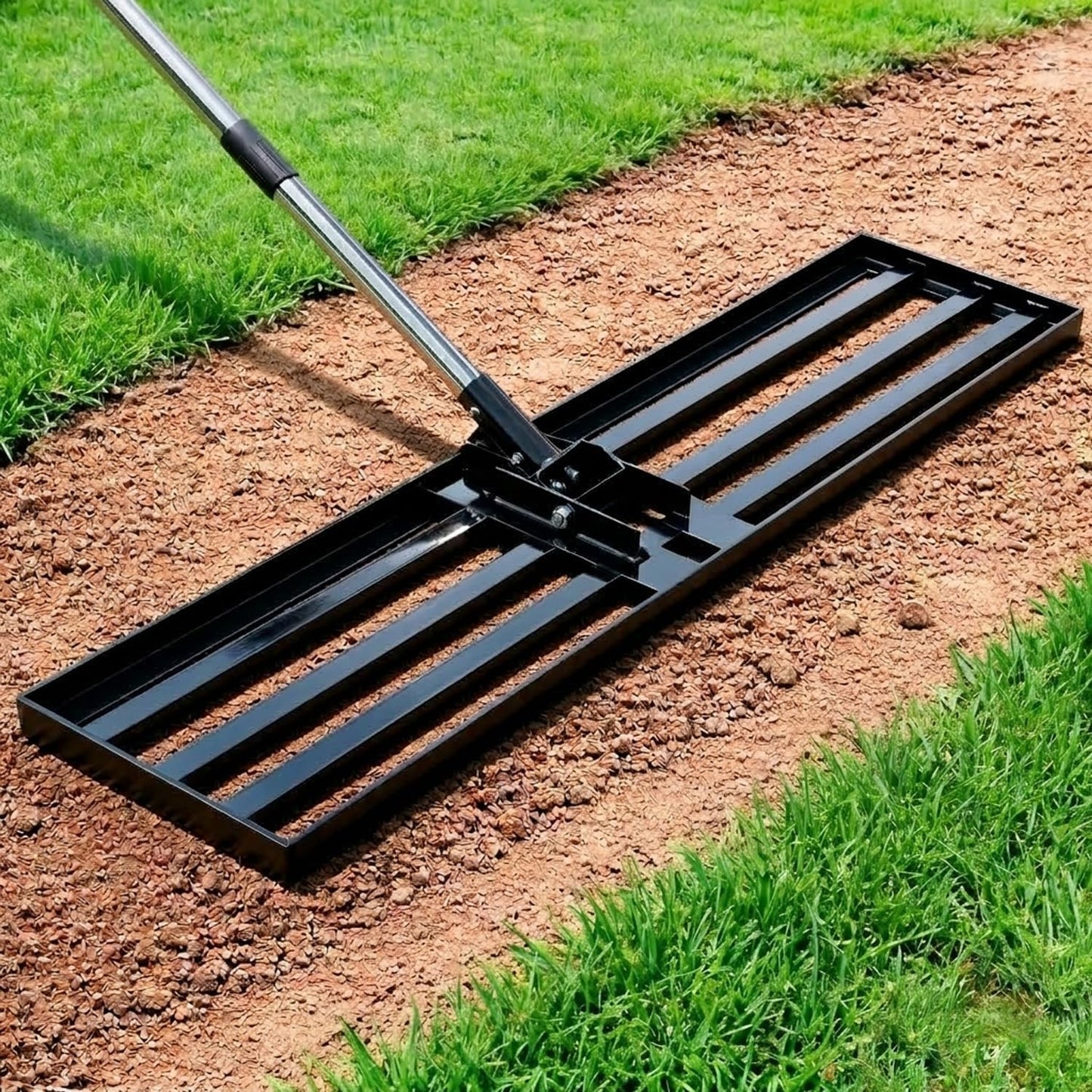 30x10 inch Lawn Leveling Rake, Yumatum 72" Effort Saving Lawn Leveler 
