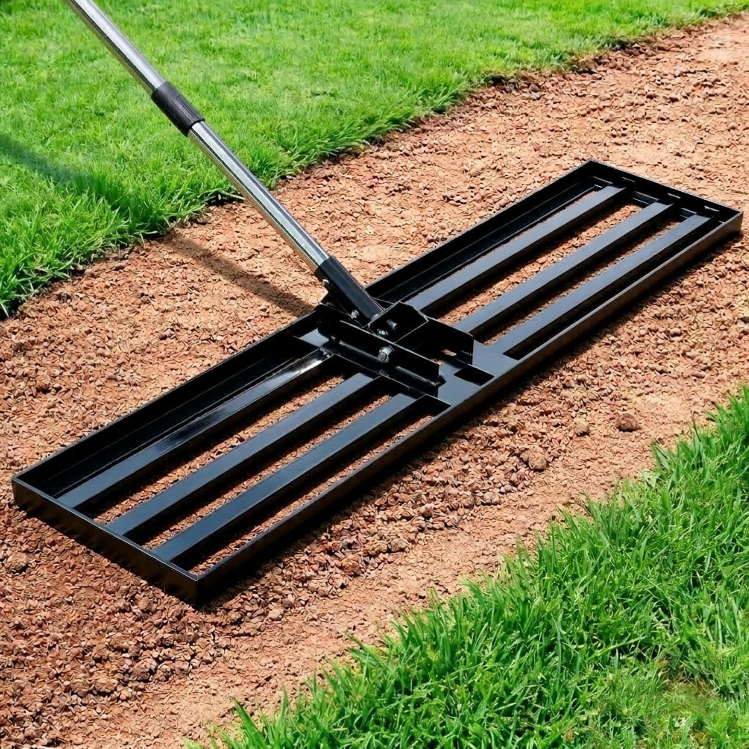30x10 inch Lawn Leveling Rake, Yumatum 72" Effort Saving Lawn Leveler 