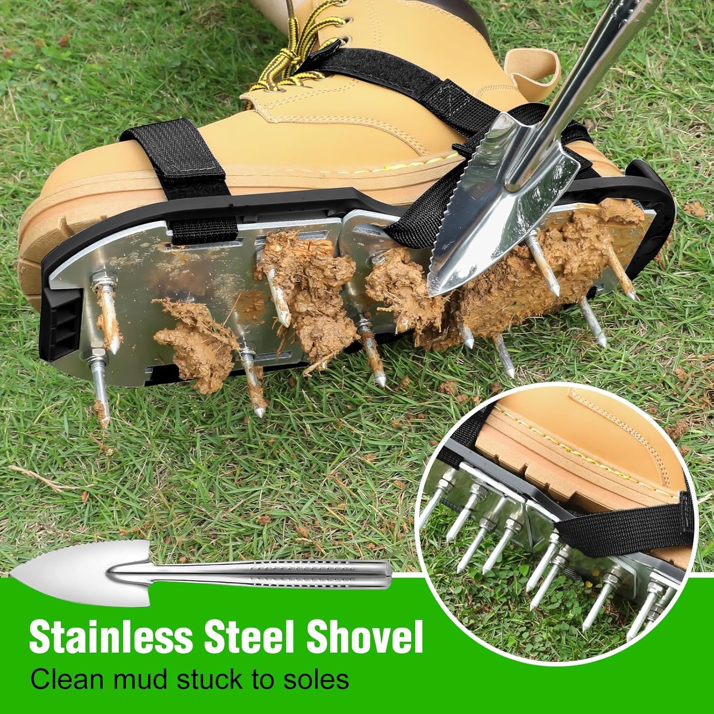 Lawn Aerator Shoes for Grass - Pre-Assembled Grass Aerator Shoes for L