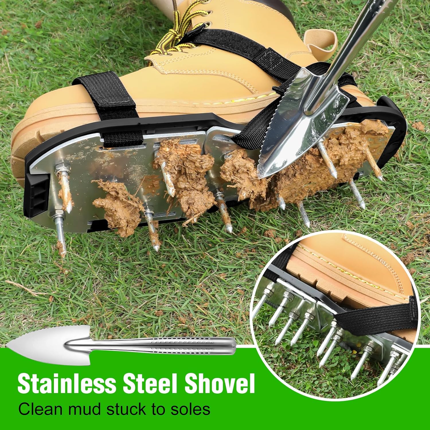 Lawn Aerator Shoes for Grass - Pre-Assembled Grass Aerator Shoes for L