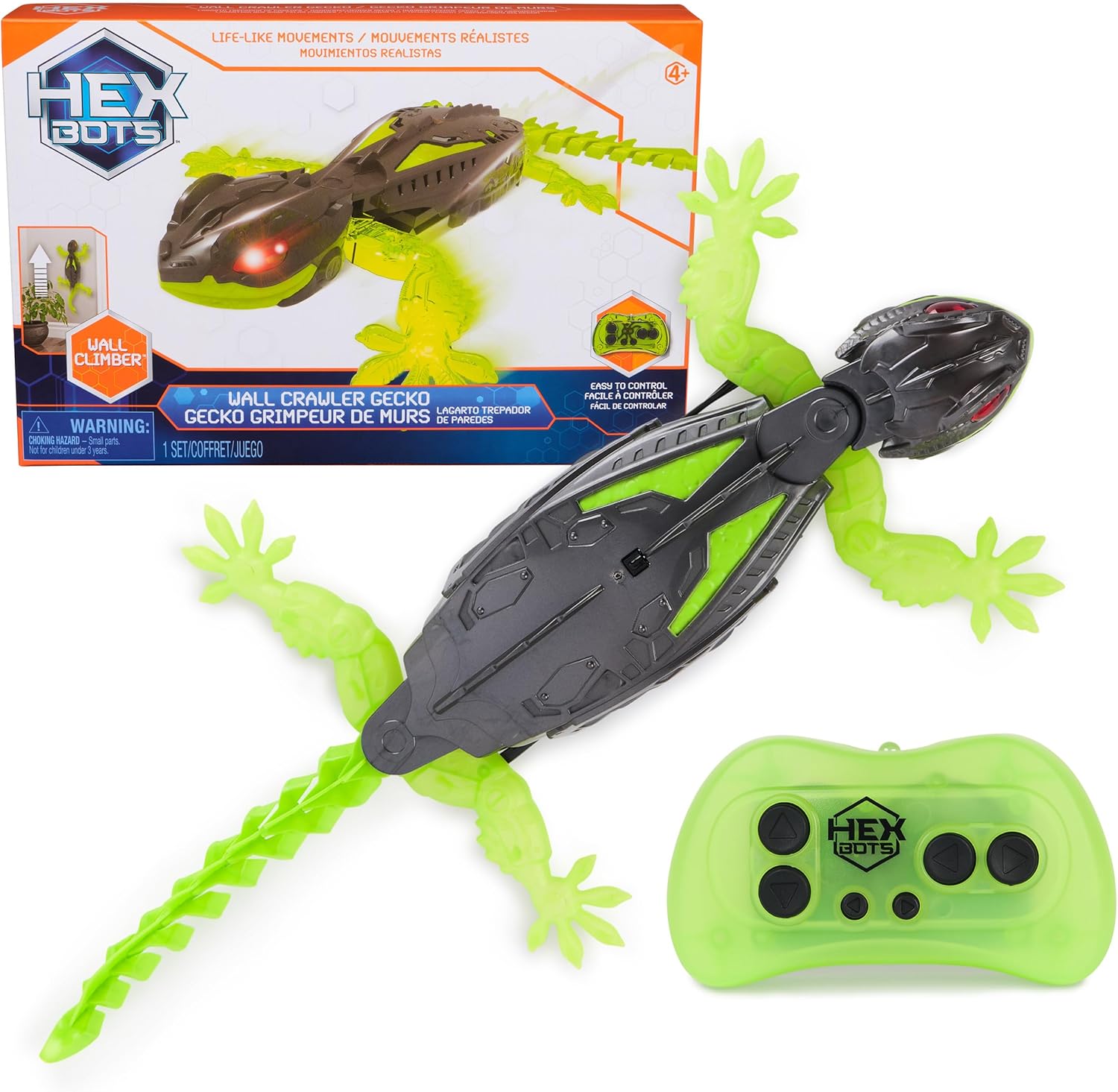 HEX BOTS Wall Crawler Gecko with Official Wall Climber Technology, Rec