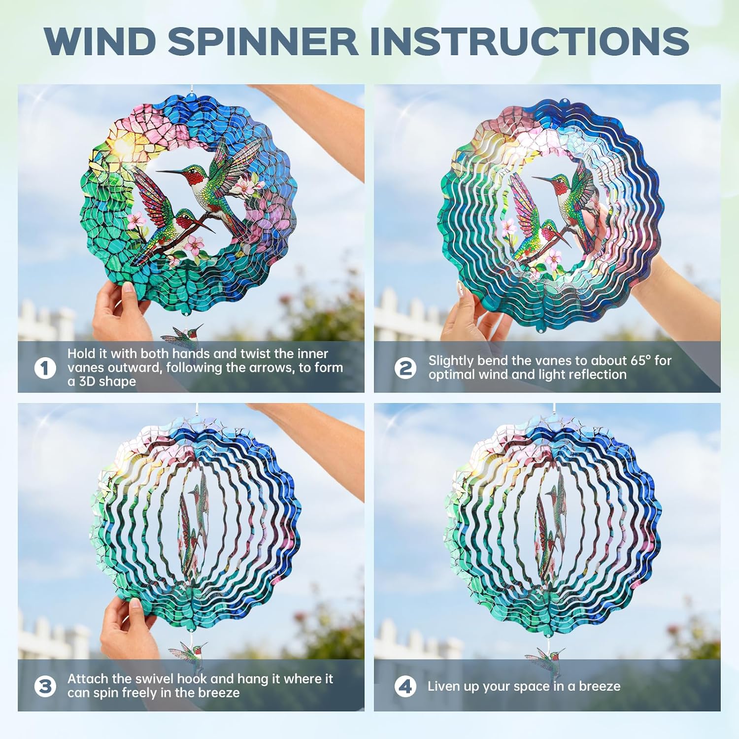 Wind Spinners Outdoor for Easter Day Gift, IDEA SHOW 12In Stainless St