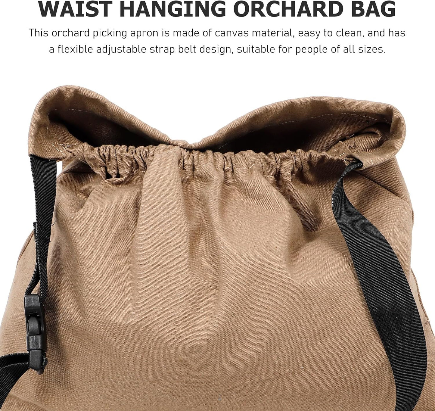 Milisten Harvesting Apron Fruit Vegetable Picking Bag with Pockets Outdoor Garden Tool Waist Pouch Mushroom Foraging Storage Khaki