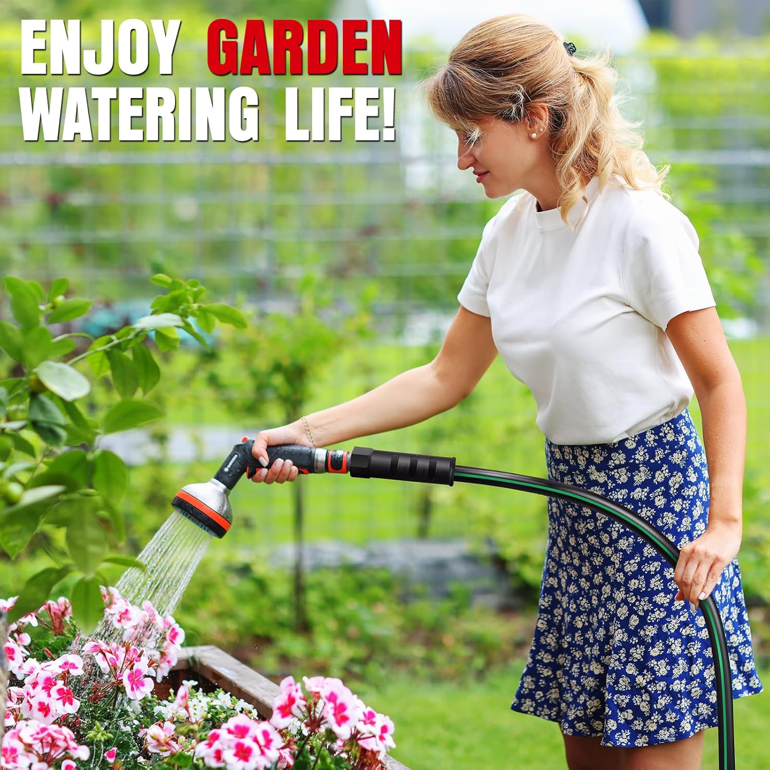 Heavy Duty Garden Hose 25ft, NON-EXPANDABLE Flexible Water Hose, Kink 