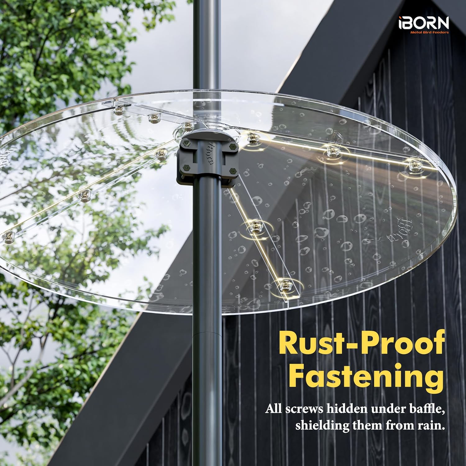 iBorn Squirrel Baffle for Bird Feeder Pole, 19.5” Oversized Squirrel G