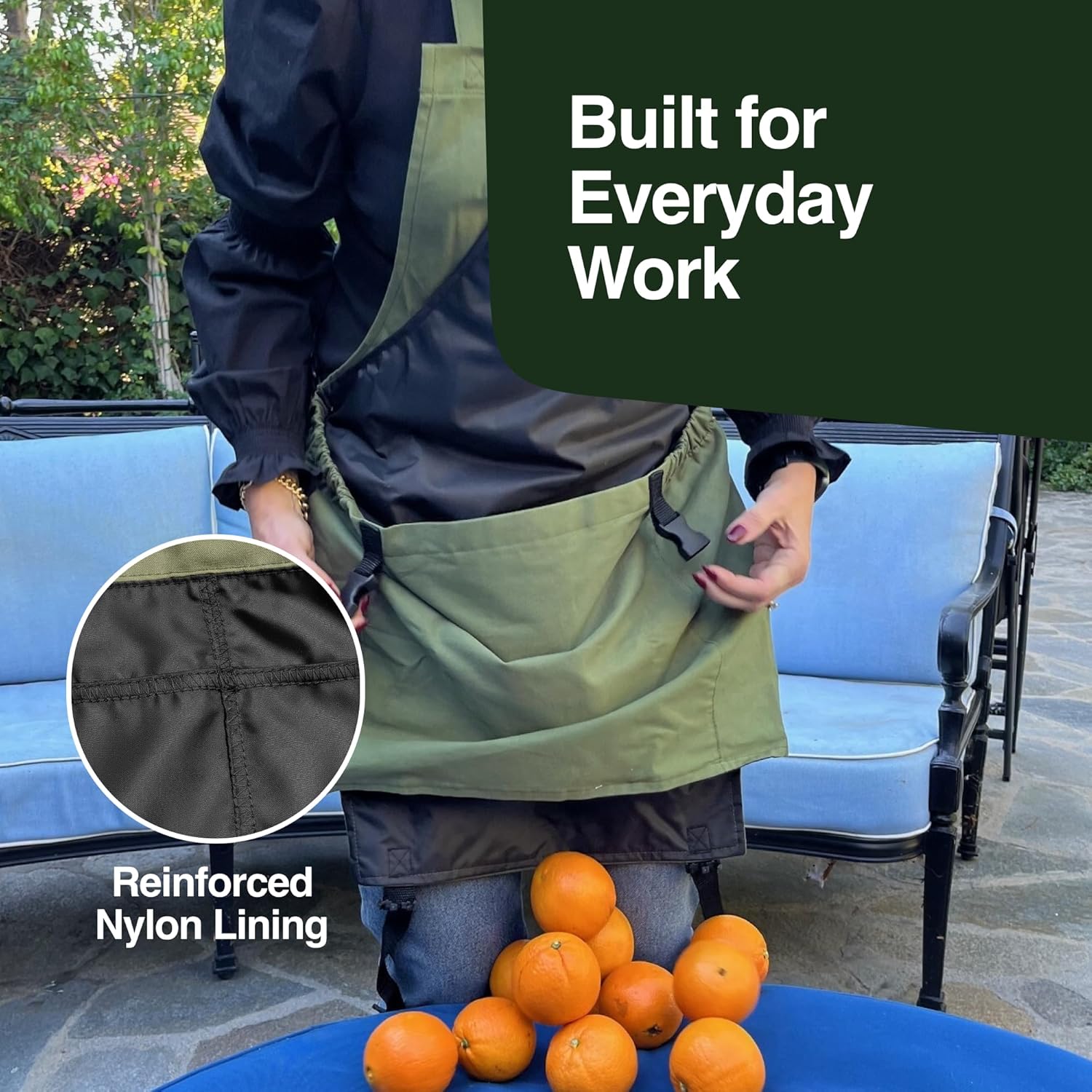 Rocklin Garden Apron – Heavy Duty Canvas Garden Apron For Women & Men 
