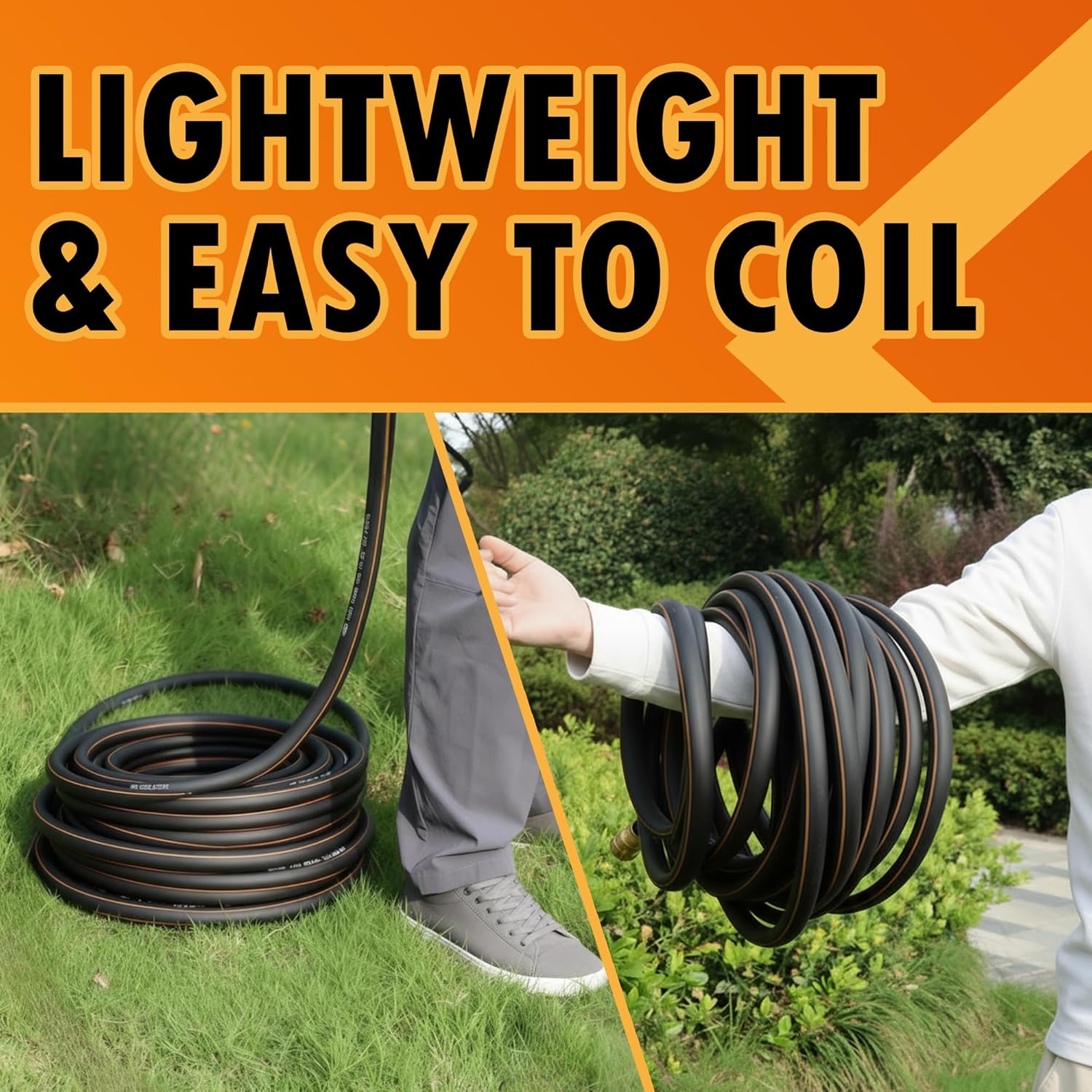 5/8 in. × 75 ft. High Flow Heavy Duty Garden Hose Flexible Hybrid Rubb