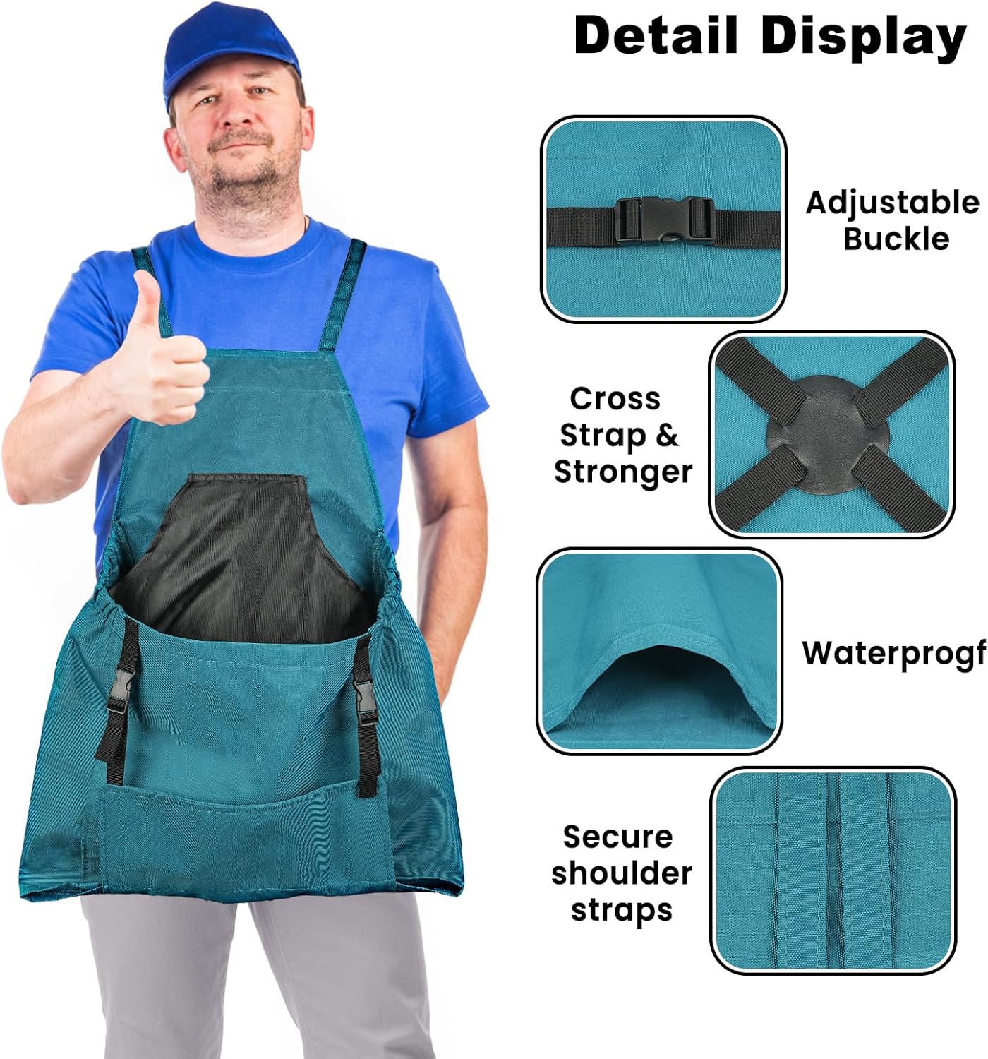 Gardening Apron, Garden Apron with Quick Release Pockets,Water Resista