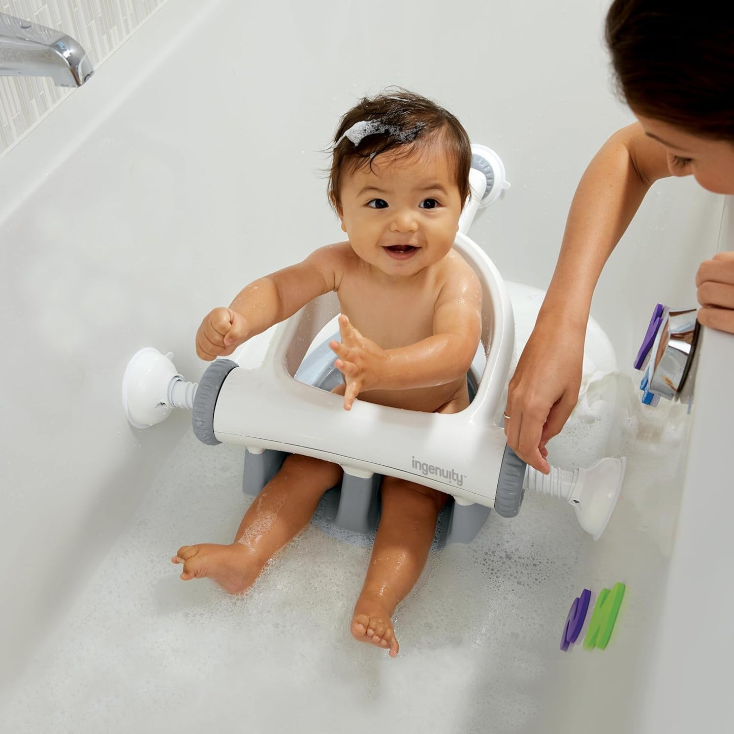 Ingenuity My Bath Seat for Sit-Up Baby Bathing, Sure & Secure Suction 