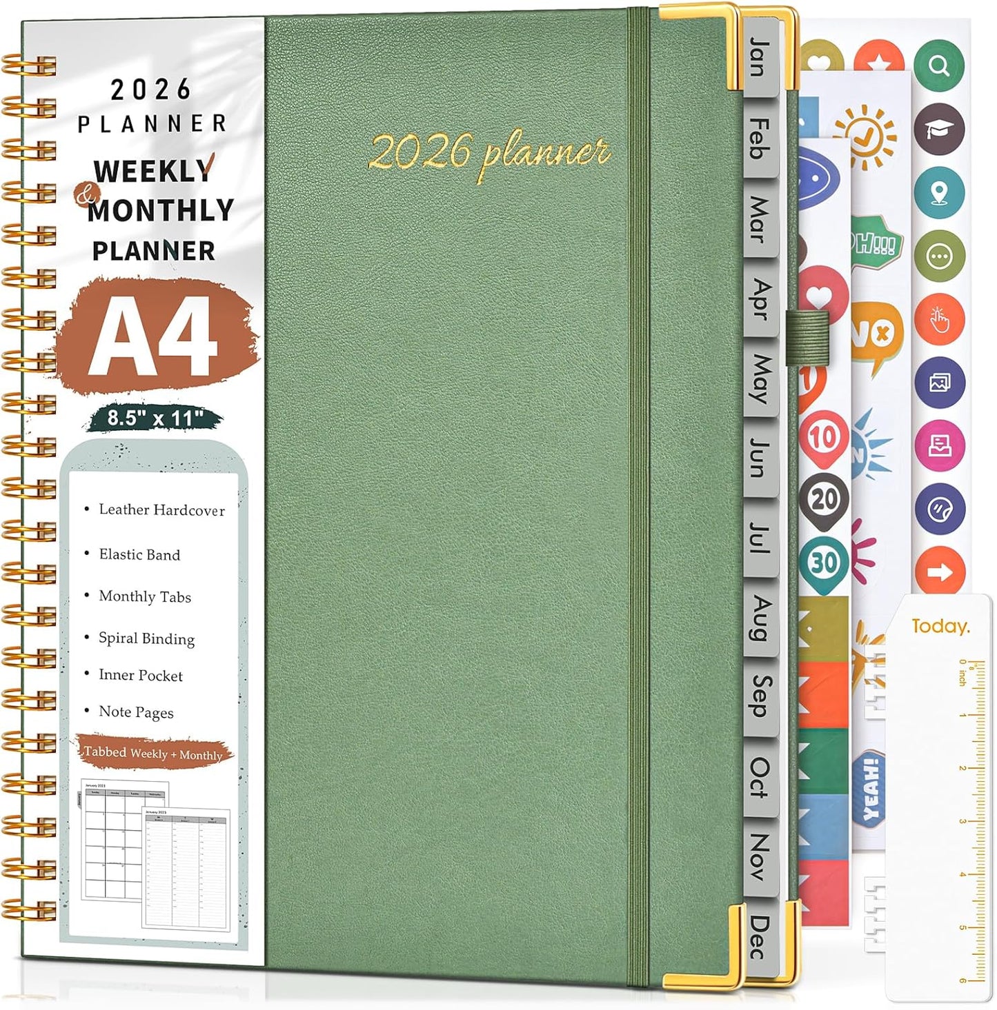 2026 Planner, Weekly and Monthly Calendar Planner from January 2026 - 