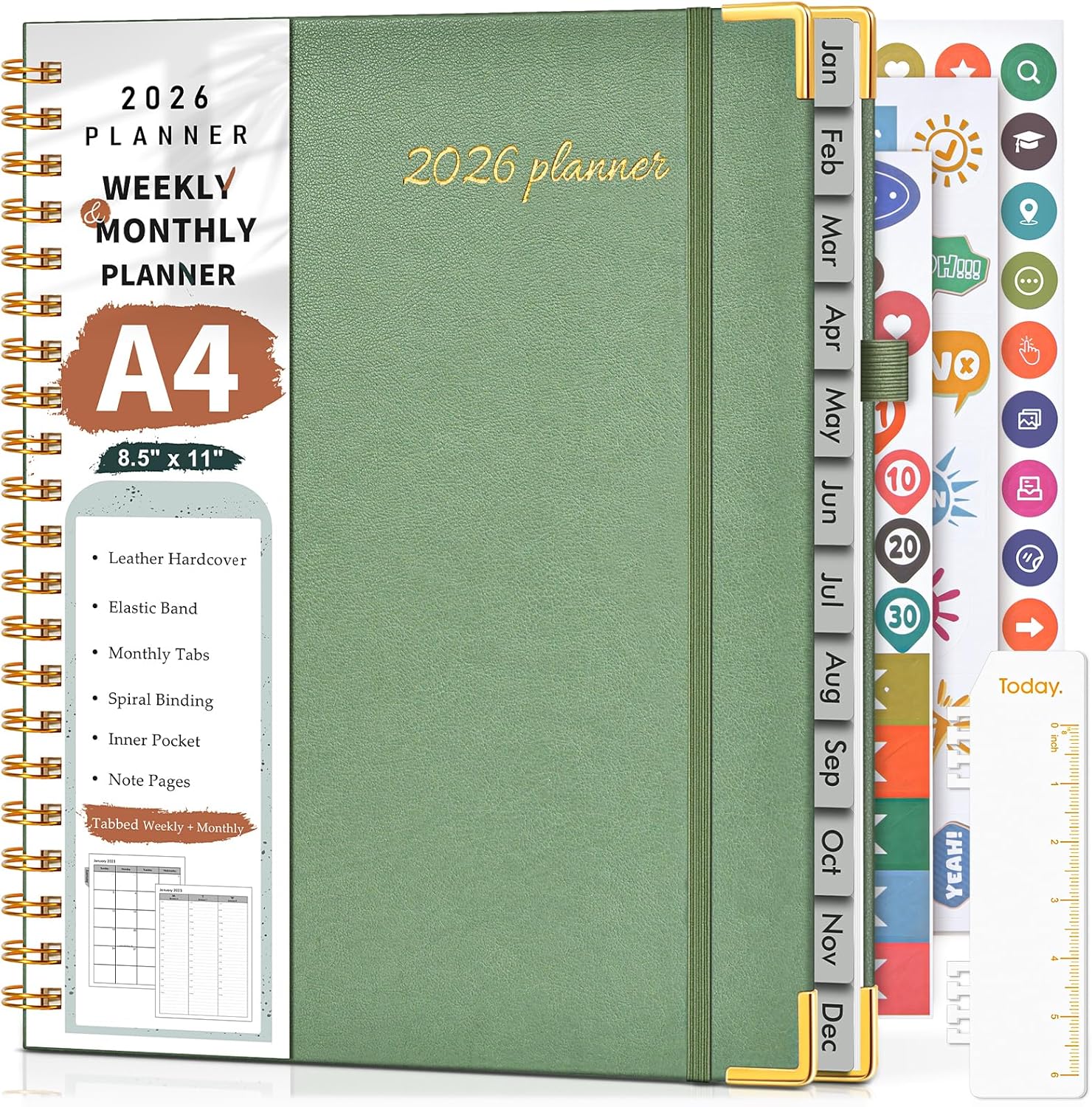 2026 Planner, Weekly and Monthly Calendar Planner from January 2026 - 