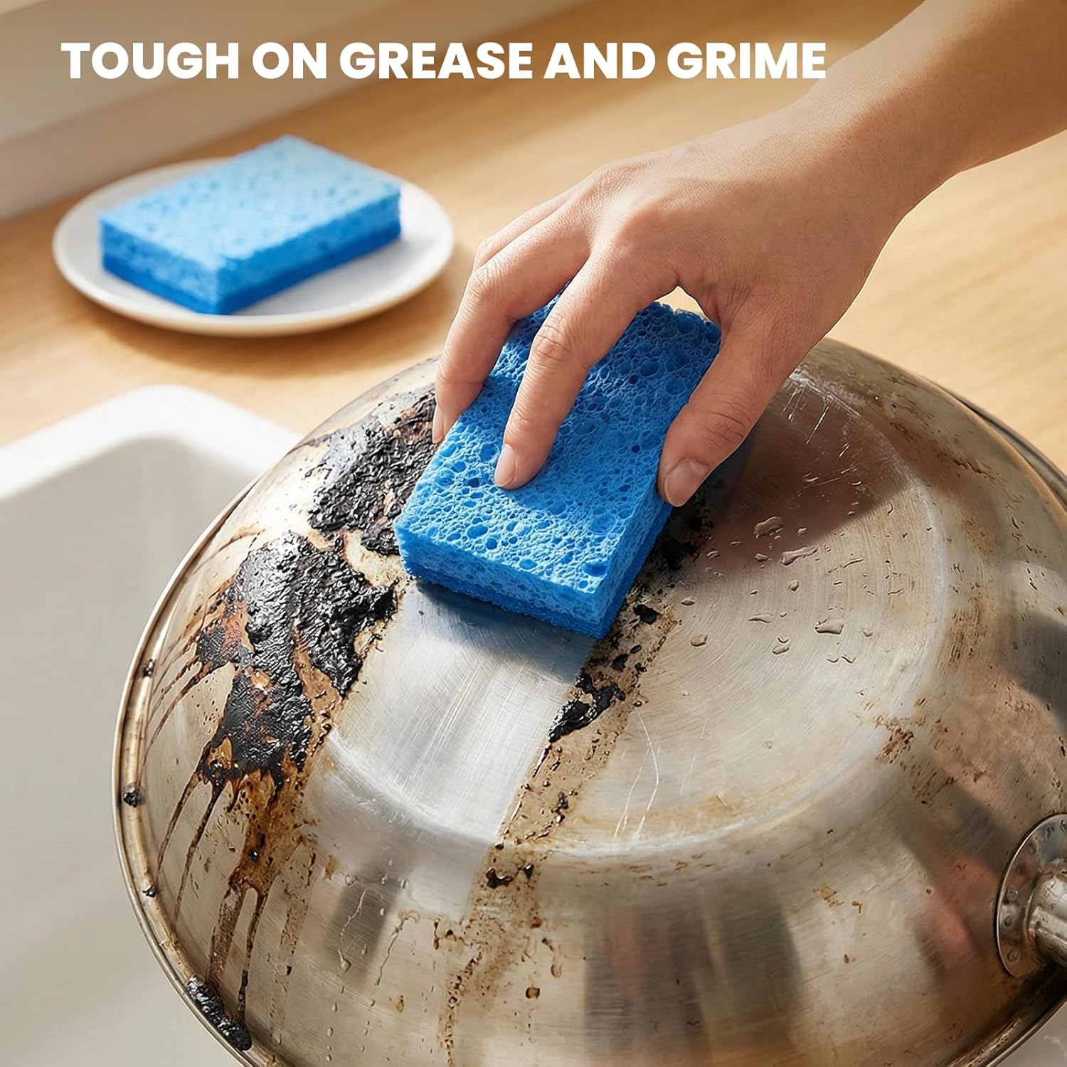Kitchen Sponges, 12 Count, Non-Scratch Scrub Sponge, Dual Sided Cleani