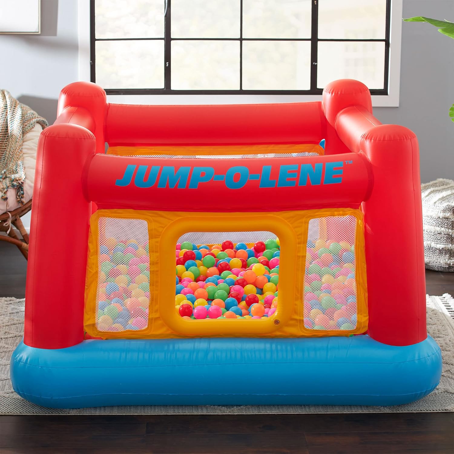 Intex Inflatable Jump-O-Lene Trampoline Bounce House with Crawl-Thru D