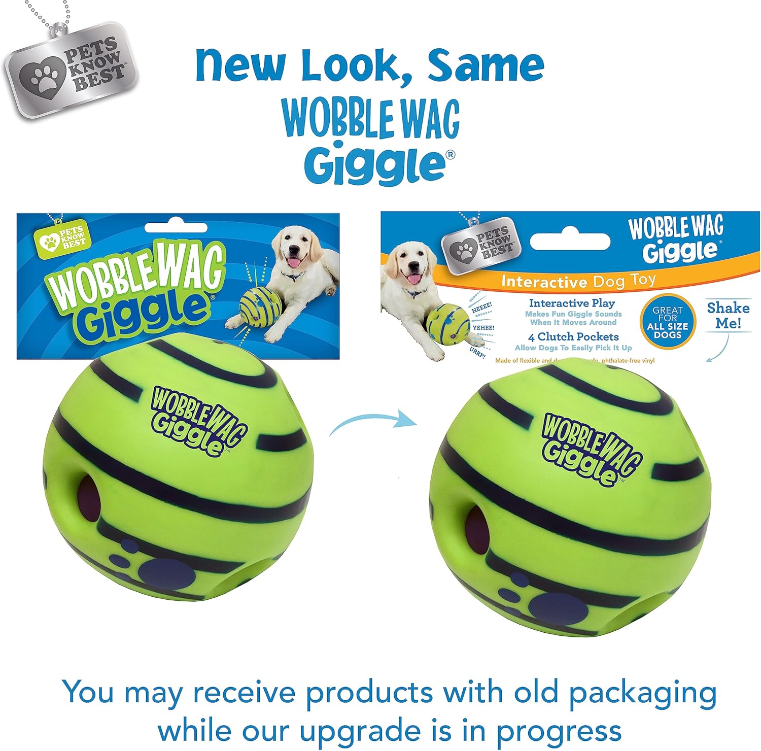 Wobble Wag Giggle Ball | Rolling Enrichment Toy for Fun Playtime, Inte