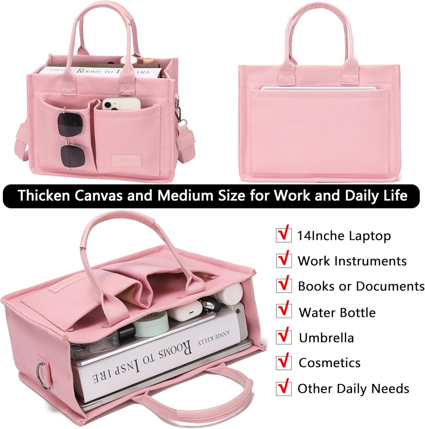 Canvas Tote Bag for Women,Women's Bags Crossbody Bags Work Laptop Tote