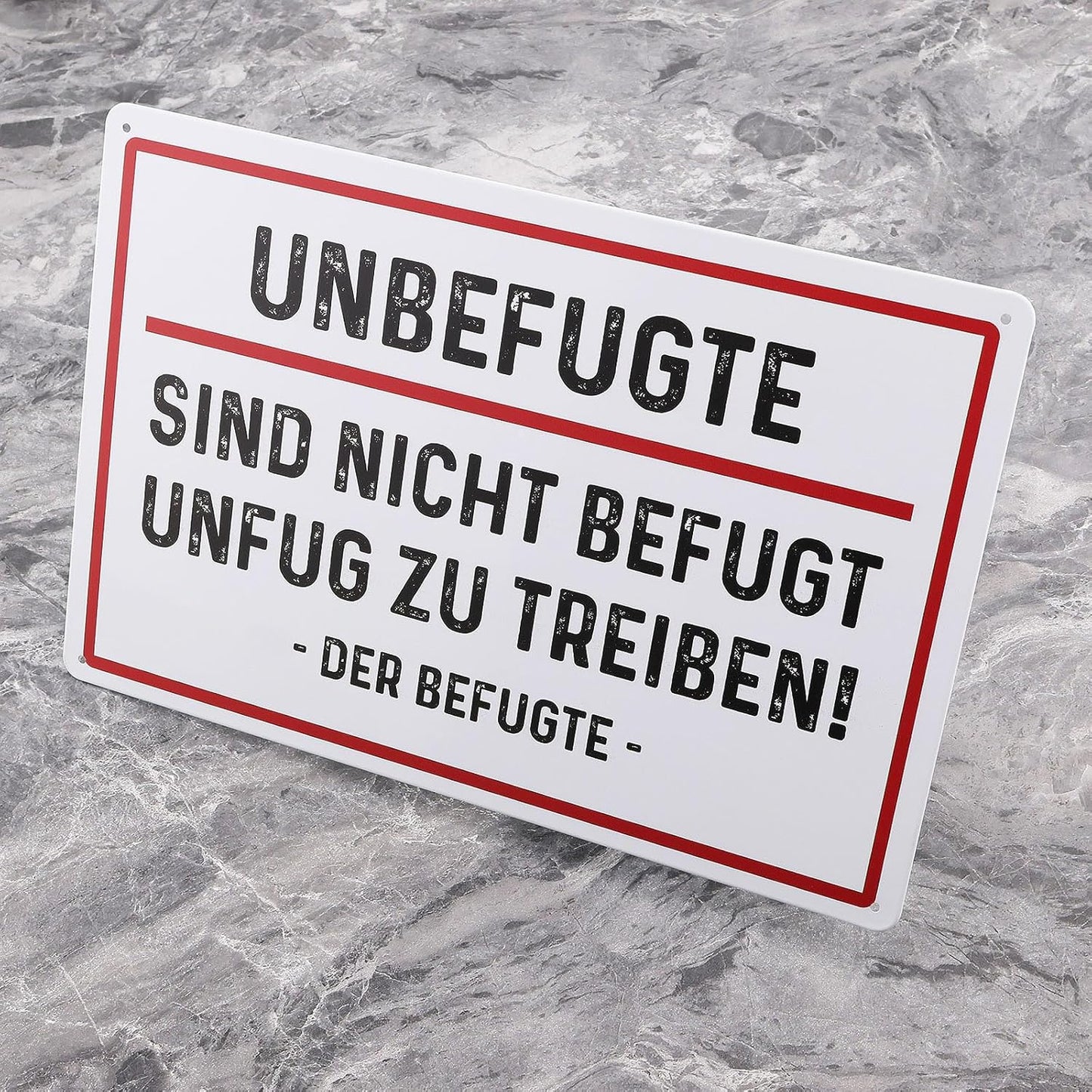 2PCS 20x30cm German Tin Sign "Unbefugte sind nicht befugt Unfug zu tre