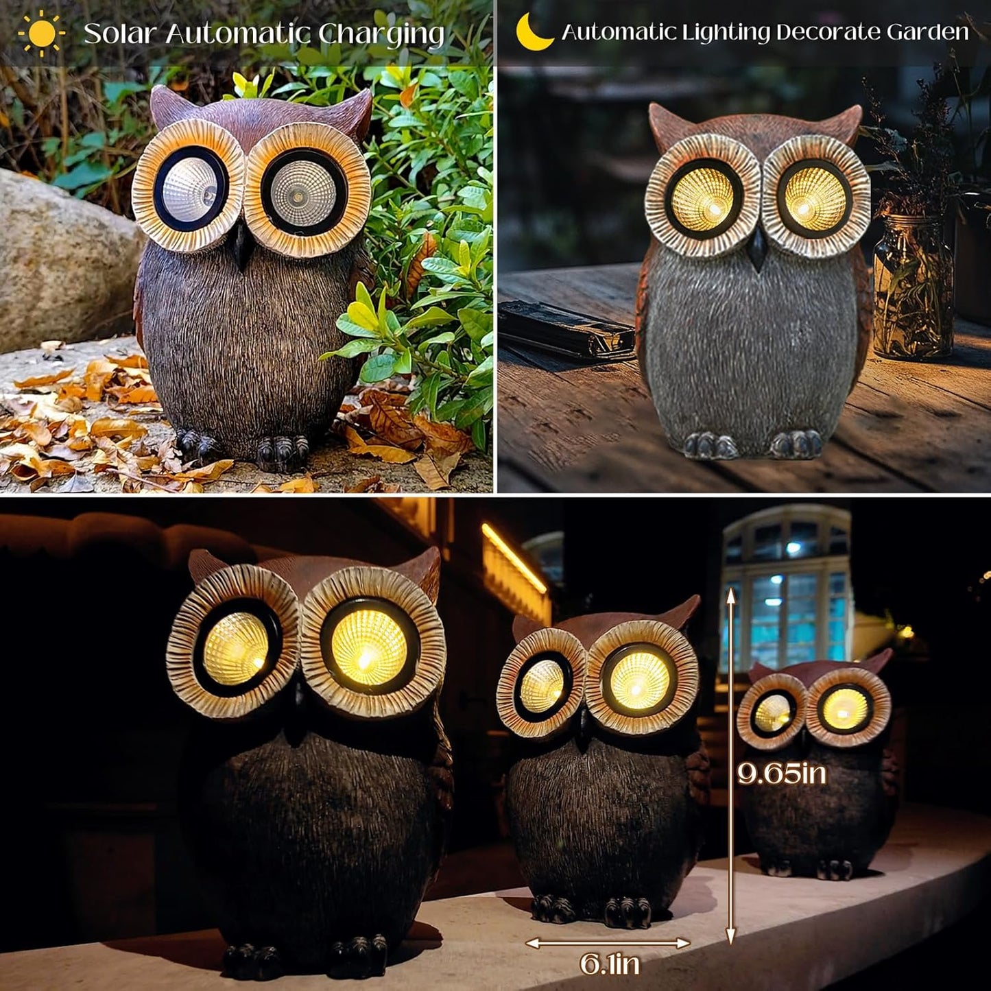DKJOCKY Owl Gifts for Women, Solar Owl Decorations for Yard, Garden Oranments Outdoor Gardening Gifts for Mom Women Grandma Wife