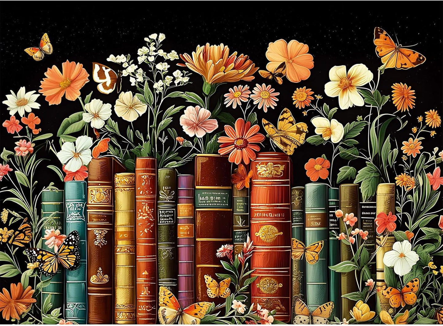 500 Piece Puzzle for Adults | Vintage Wildflowers Books Puzzle | Recyc