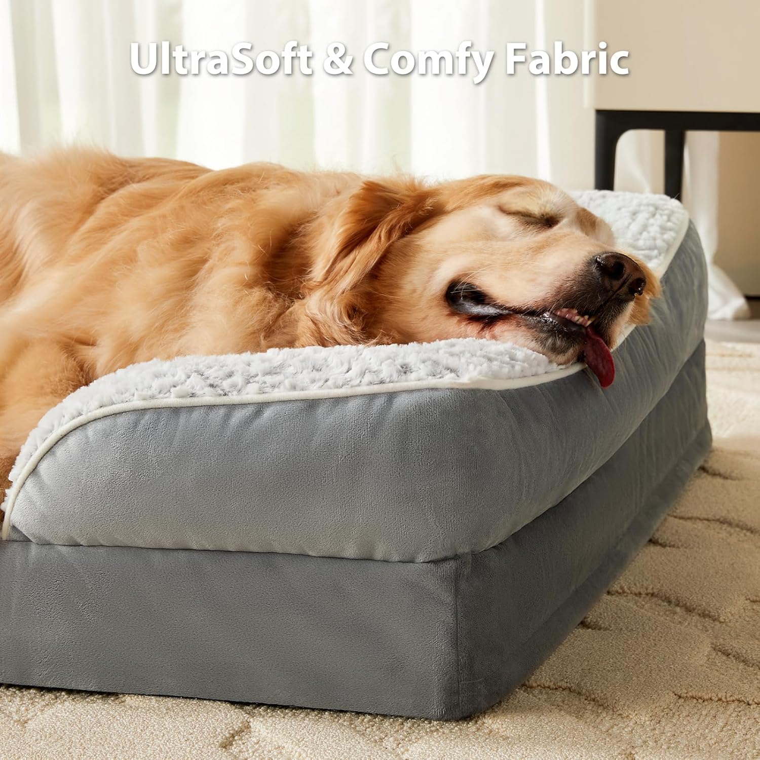 Orthopedic Dog Beds for Large Dogs,Waterproof Dog Bed, Egg Crate Foam 