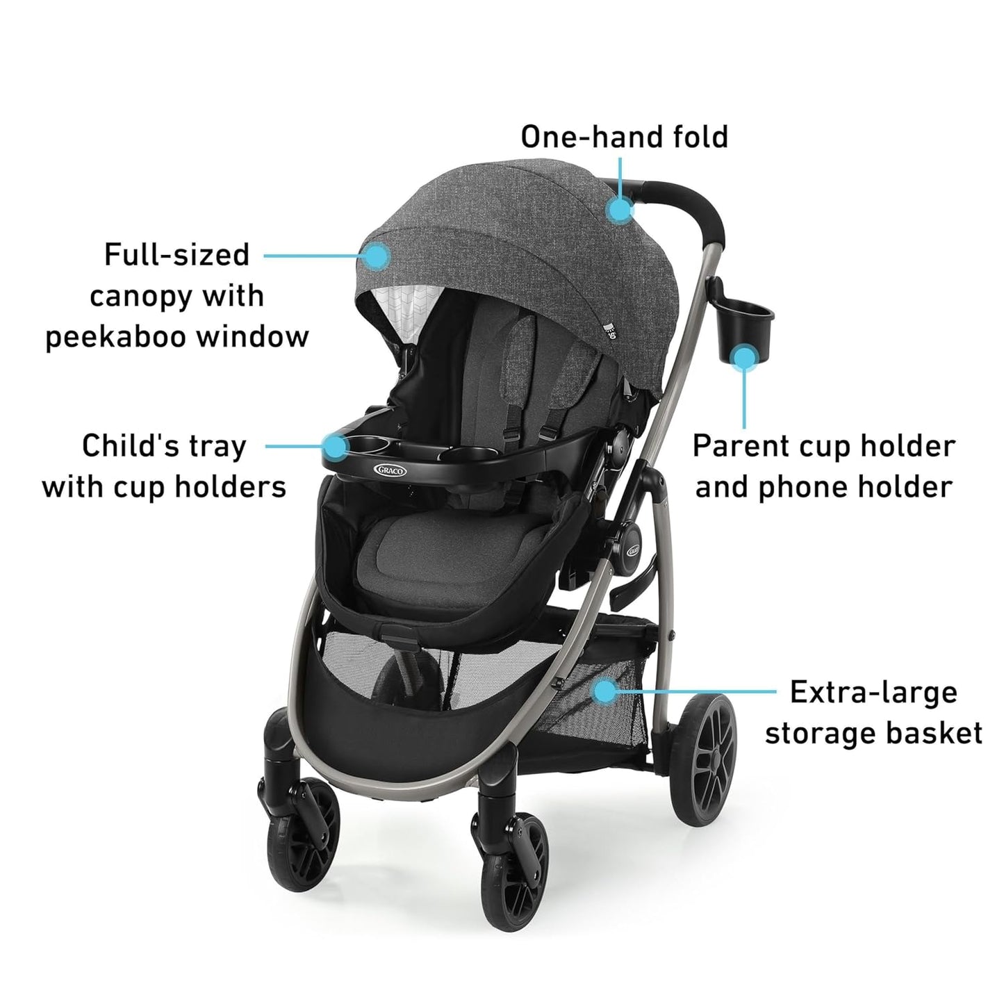 Graco Redmond Modes Pramette Stroller, 3-in-1 Convertible: Car Seat Ca