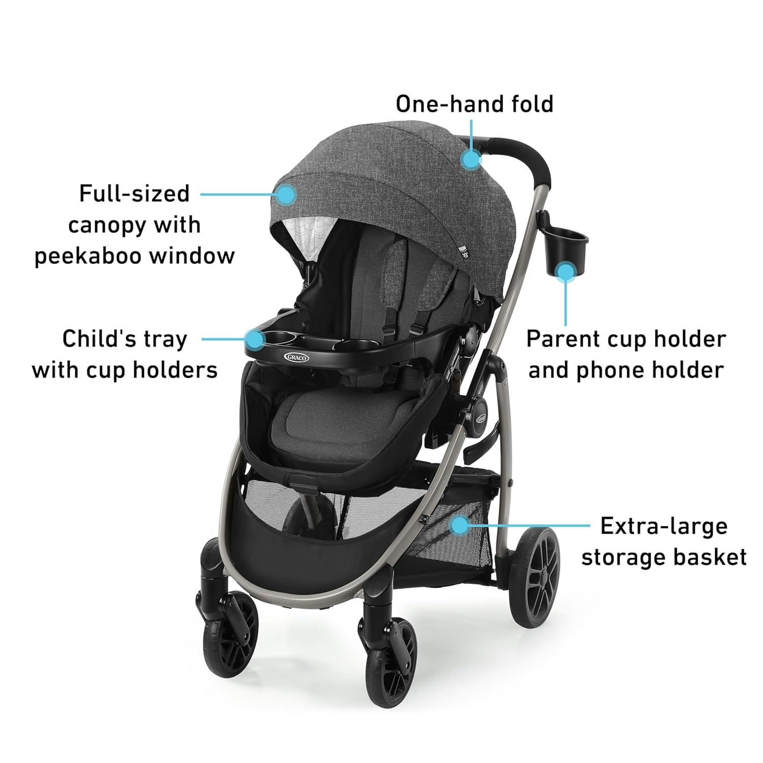 Graco Redmond Modes Pramette Stroller, 3-in-1 Convertible: Car Seat Ca