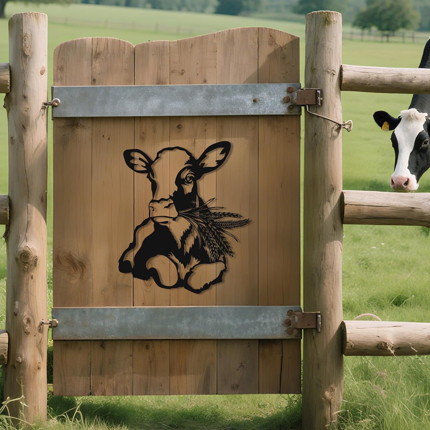 YATEASLU Cow Decor - Cow Wall Art, Metal Animal Decorations for Home, 
