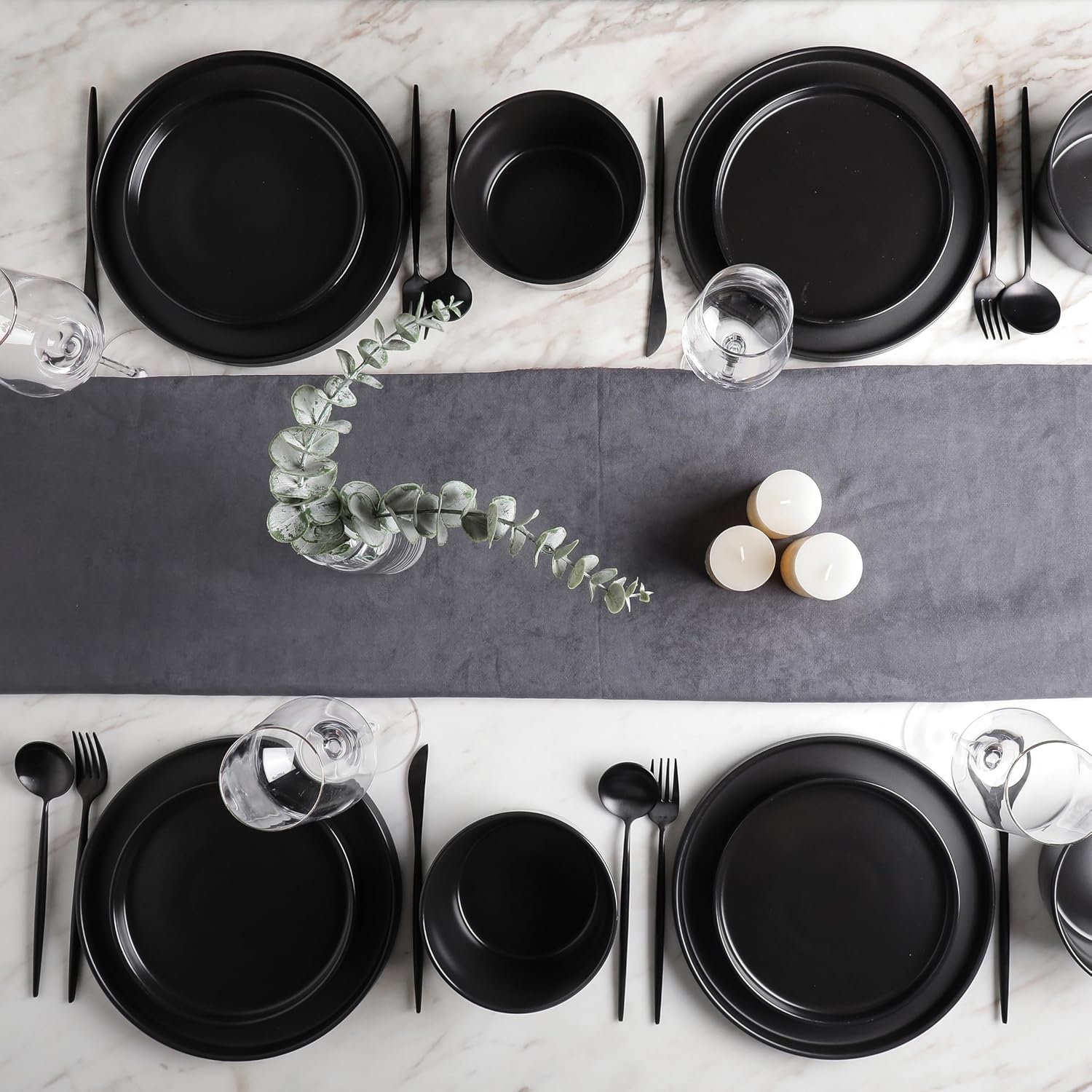 Stone Lain Celina Stoneware 16 Piece Modern Dinnerware Set, Plates and