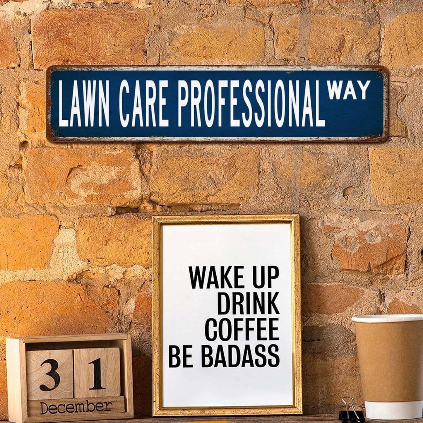Personalized Lawn Care Professional Aluminum Sign Street Sign Lawn Care Professional House Decor Professional Tin Sign Plaque Modern Chic Road Sign Wall Decor for Farmhouse Country Holiday Gifts