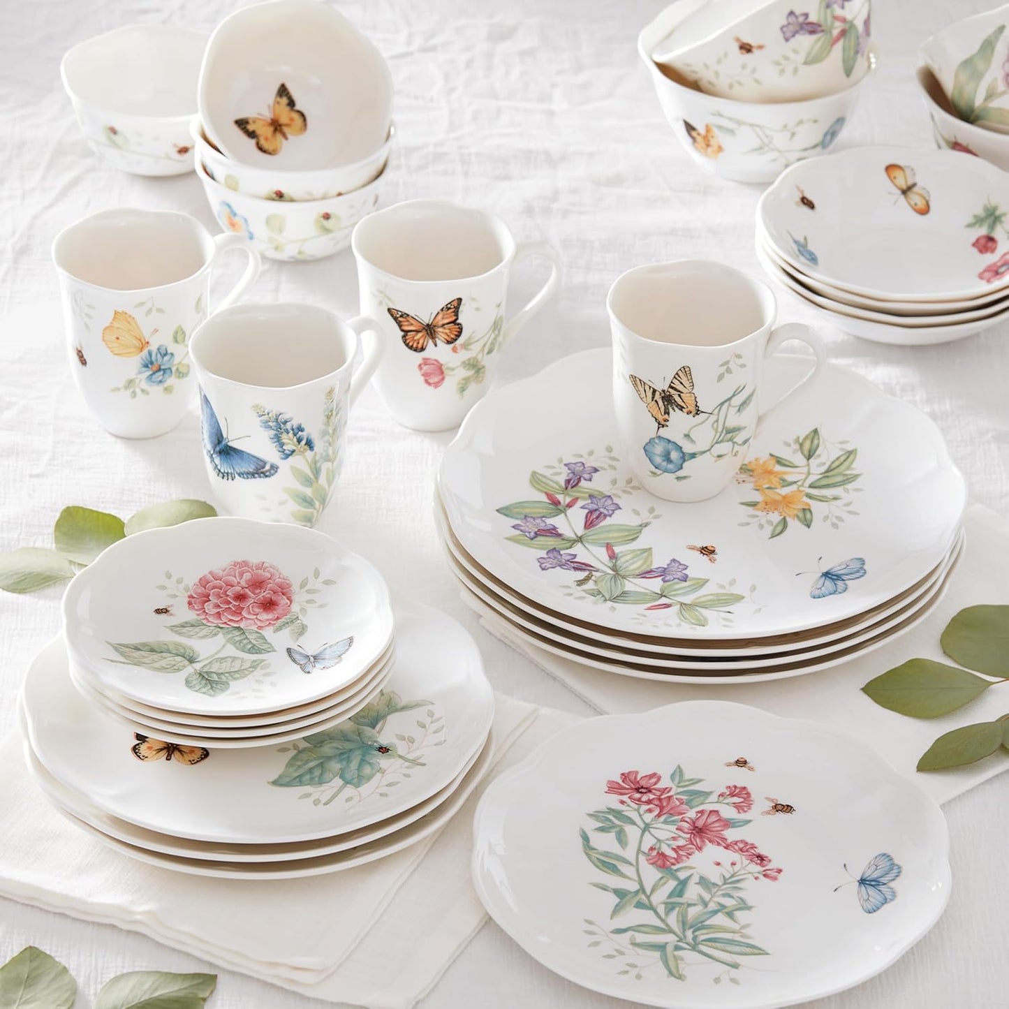 Lenox Dinnerware Set, Butterfly Meadow 28-Piece Set, Service For 4, Po
