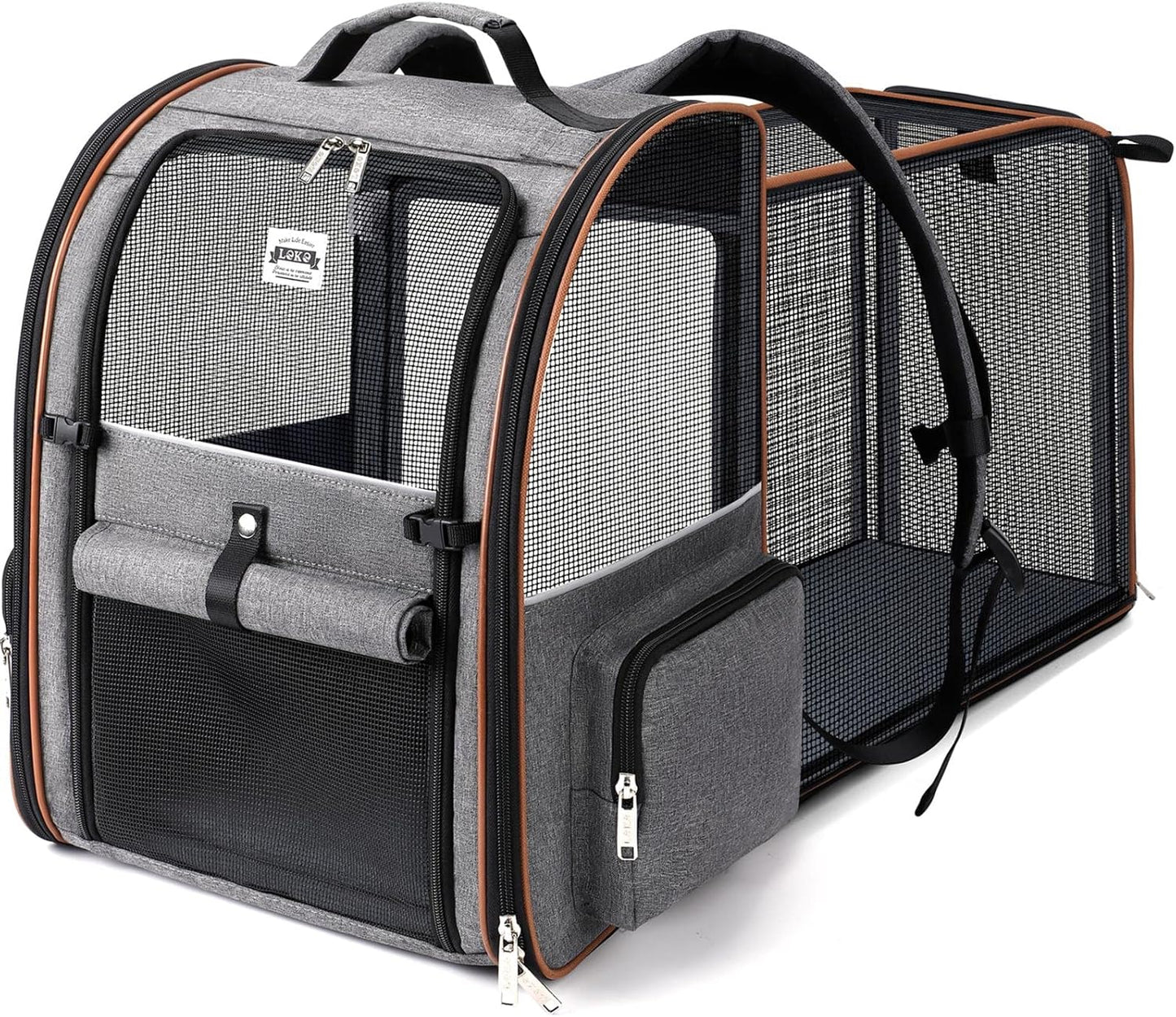 Lekebobor Cat Carrier Backpack, Expandable Pet Carrier with Sun Shade 