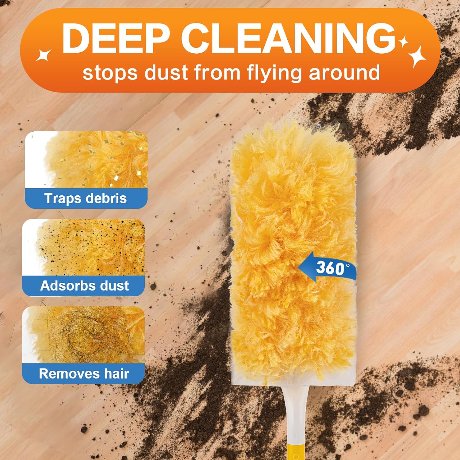 Heavy Duty Duster Refills, Unscented Disposable Dusters Kit for Cleani
