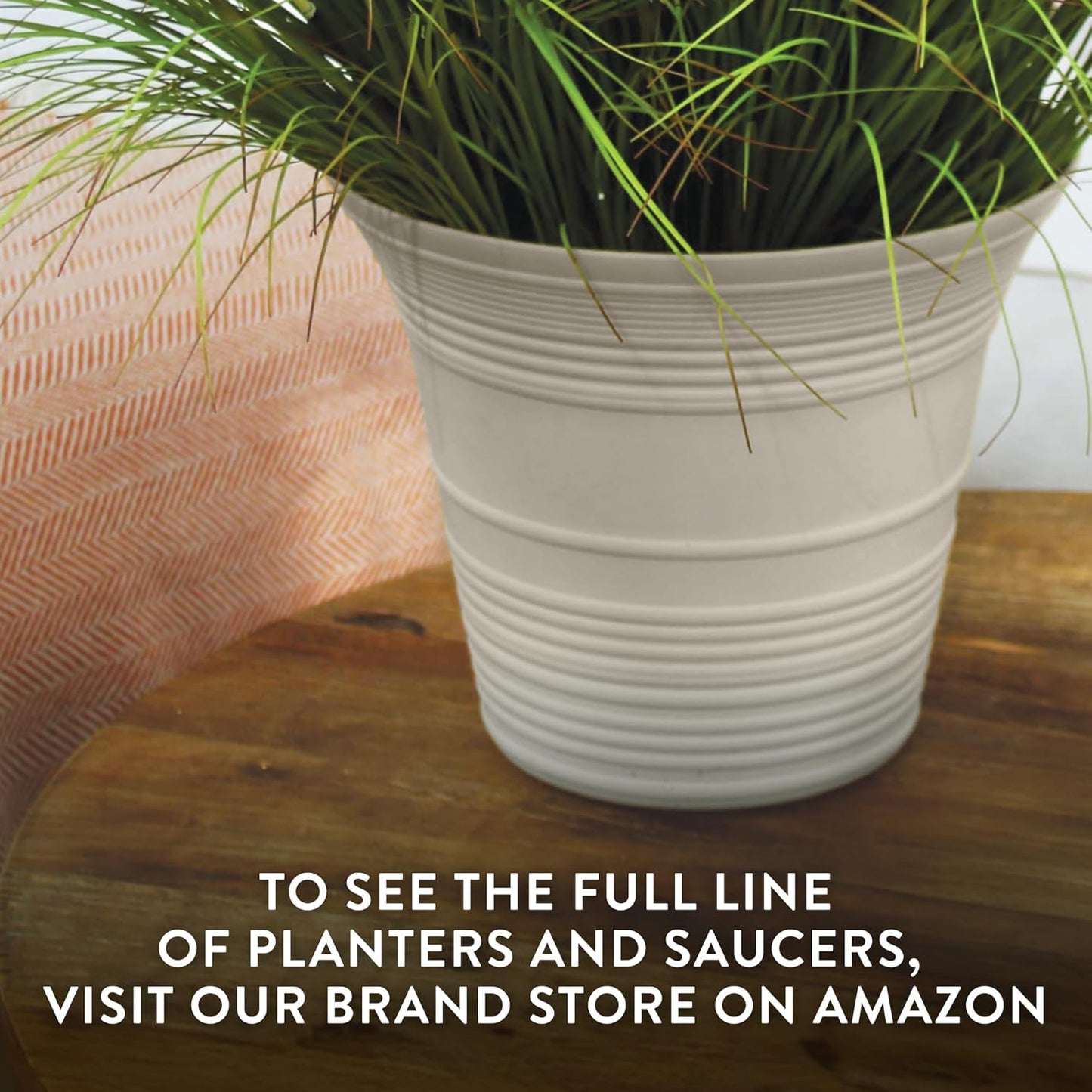 The HC Companies 14 Inch Sedona Round Self Watering Planter Pots, Ligh