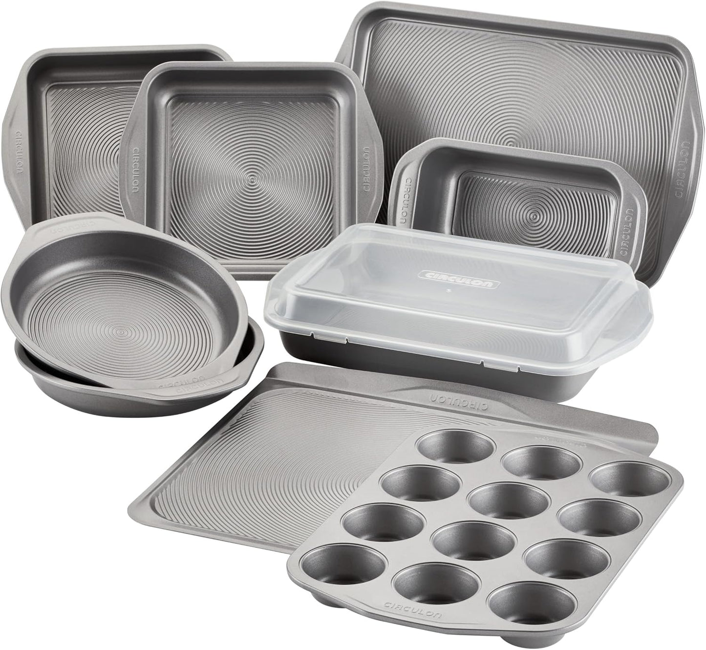 Circulon Total Nonstick Bakeware Set with Nonstick Bread Pan, Cookie S