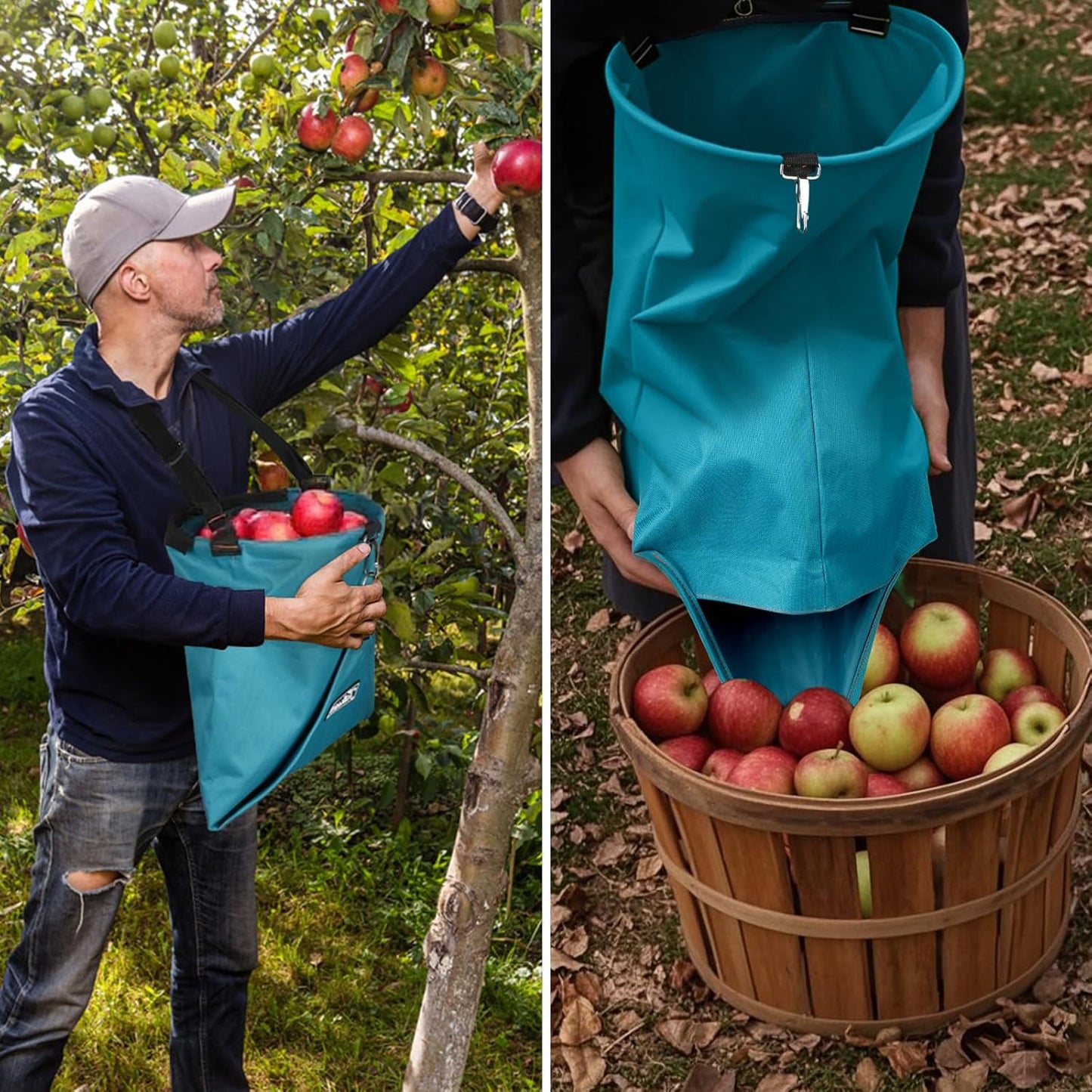 Large Fruit Picking Bag, Waterproof 600d Fruit Storage Harvest Garden Apron Pouch for Outdoor Orchard, Farm, Garden, Vegetable, Fruits