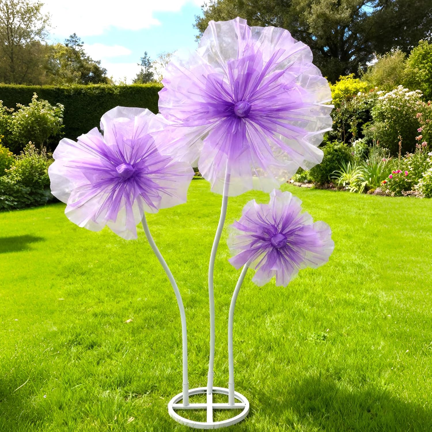 WARMALL 3PCS Giant Flowers for Decoration, 5.9Ft Large Artificial Silk