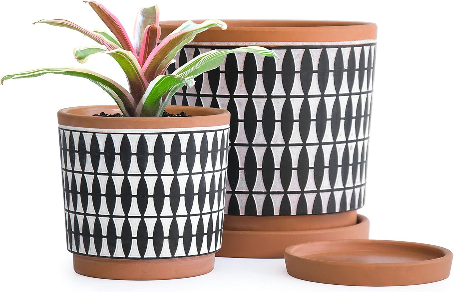D'vine Dev Set of 2 Terracotta Pots, 4 Inch and 6 Inch, Planter Pots f
