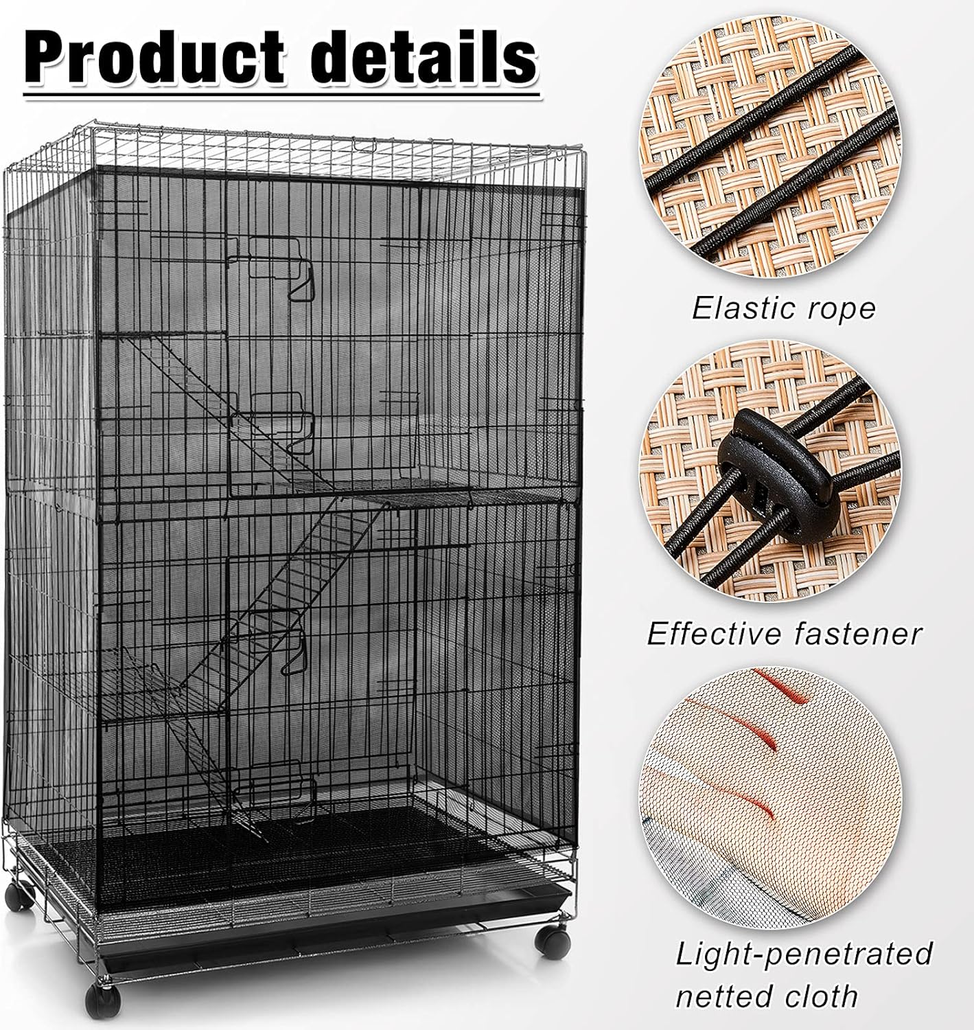 Shappy Large Bird Cage Seed Catcher,Bird Cage Cover Net Skirt Guard,Ad