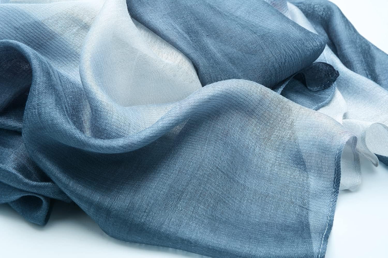 Cotton Silk Scarf Elegant Soft Wraps Color Shade Scarves for Women