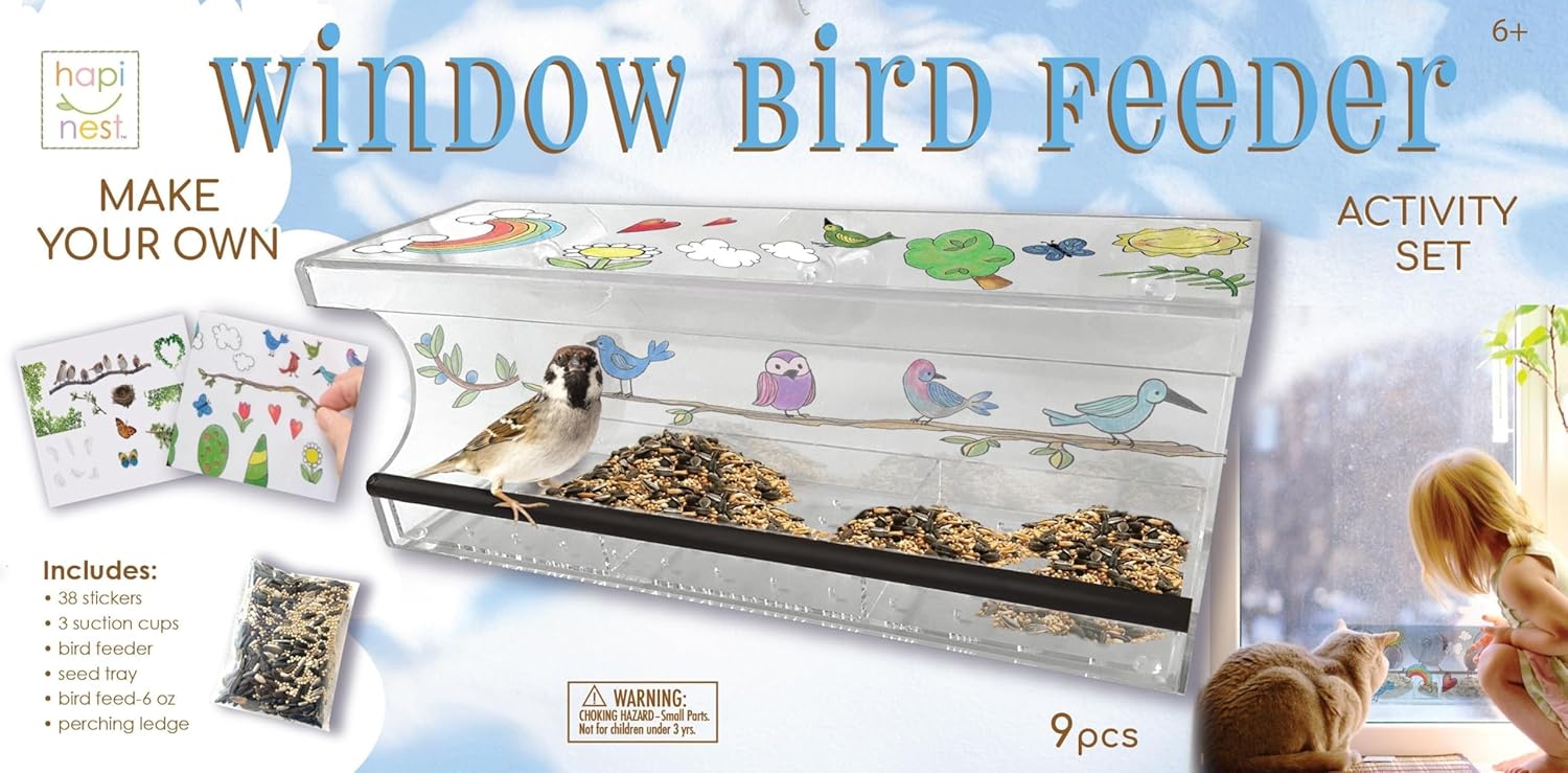 Hapinest Decorate Your Own Window Bird Feeder Craft Kit - Gifts for Ki