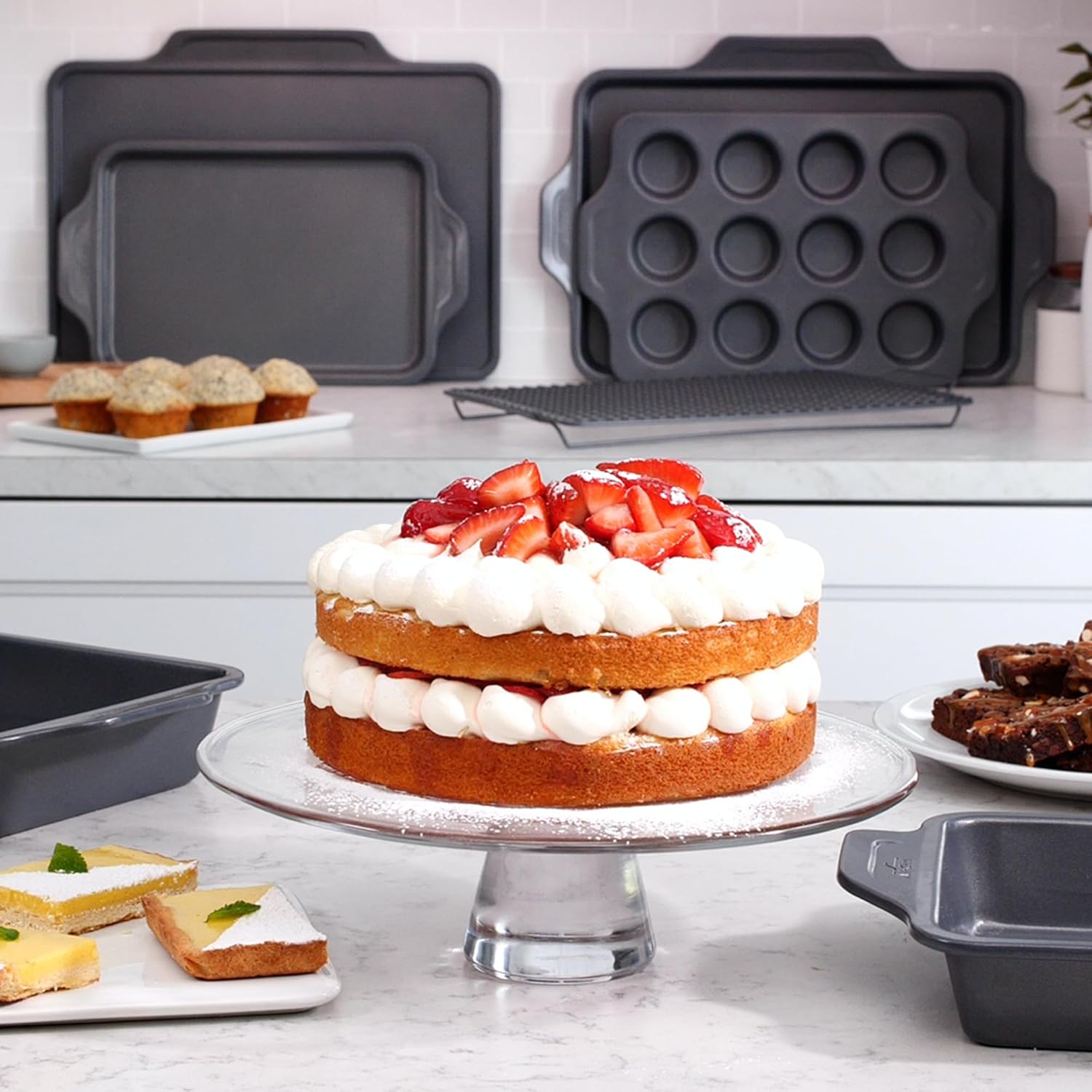All-Clad Pro-Release Nonstick Bakeware Set 10 Piece Oven Safe 450F Hal