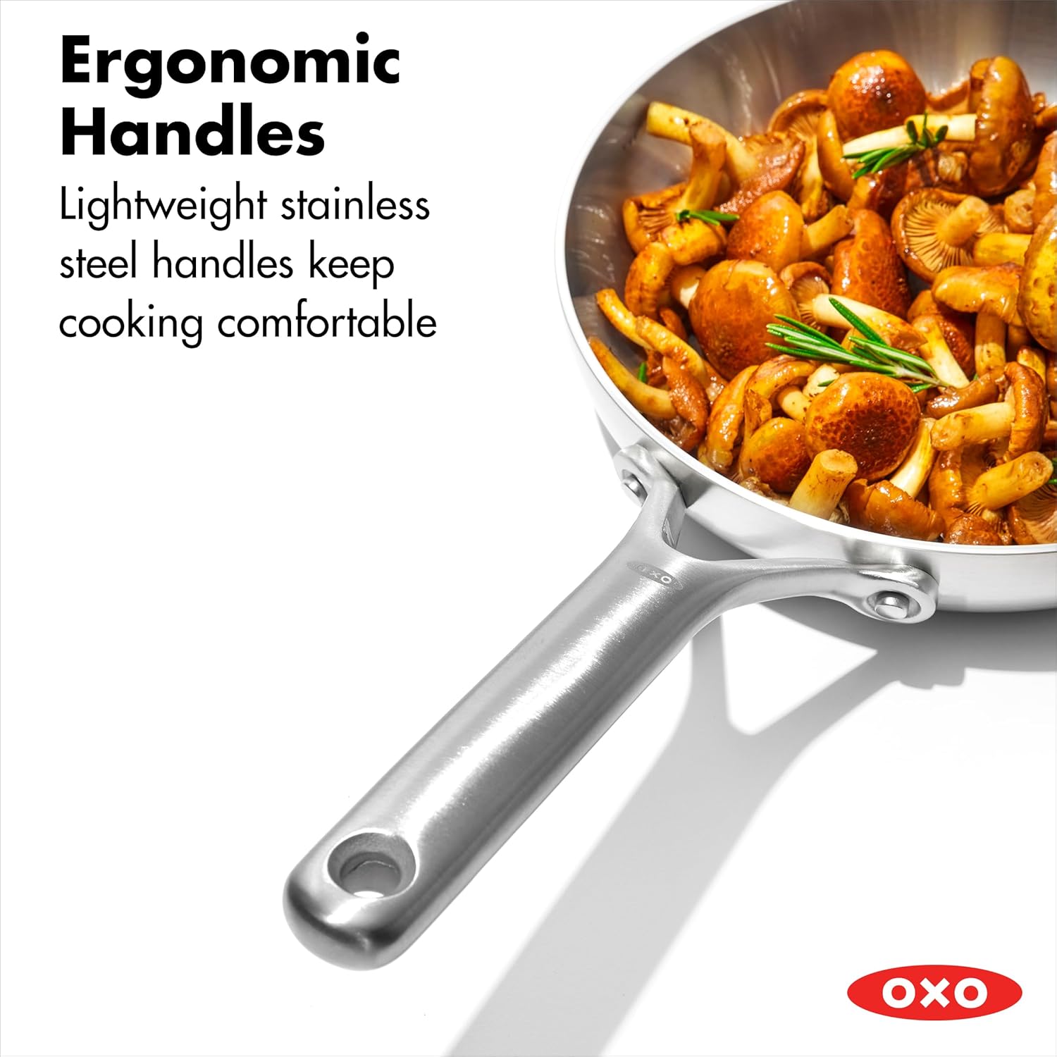 OXO Mira Tri-ply Stainless Steel, 10 Piece Cookware Pots and Pans Set,