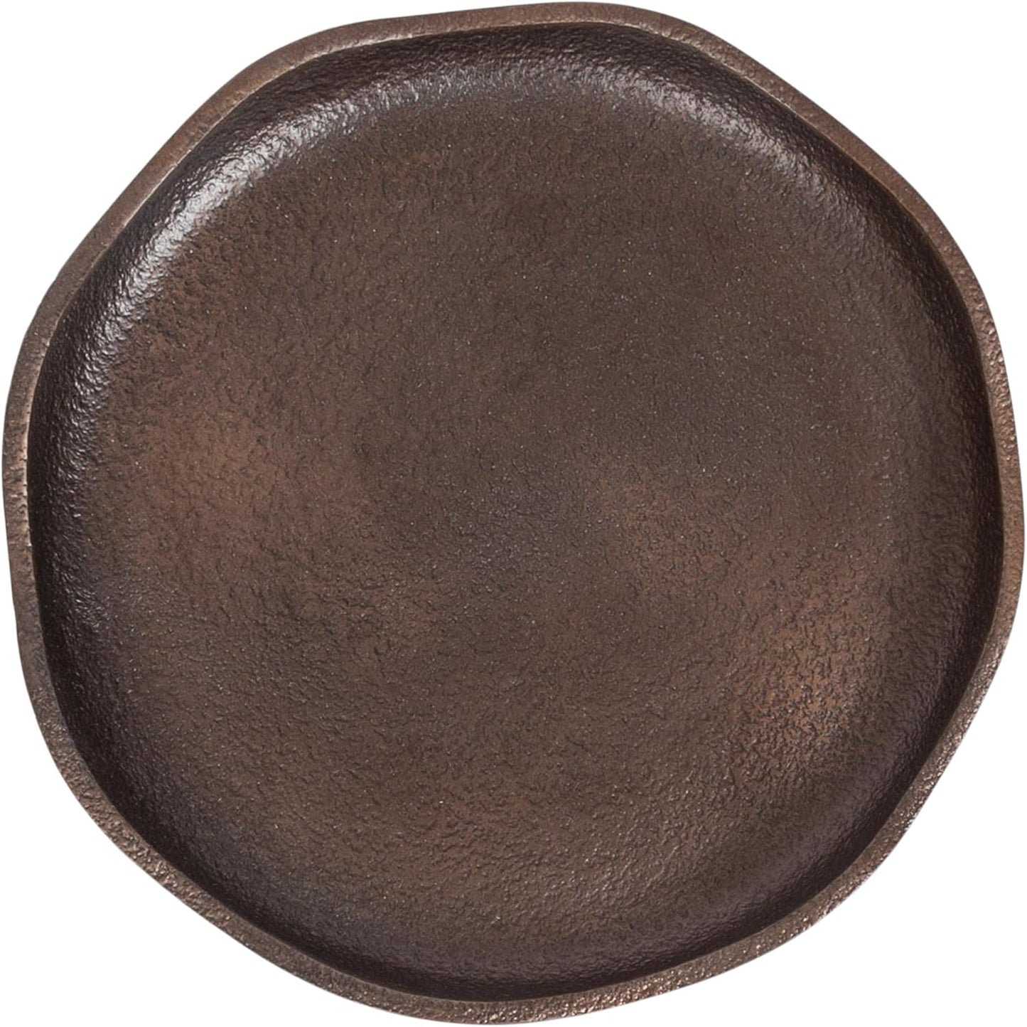 Kate and Laurel Alessia Modern Decorative Metal Drink Table, 8 x 8 x 22, Bronze, Round Cast Aluminum Pedestal Plant Stand with Rough Texture and Deckled Edge