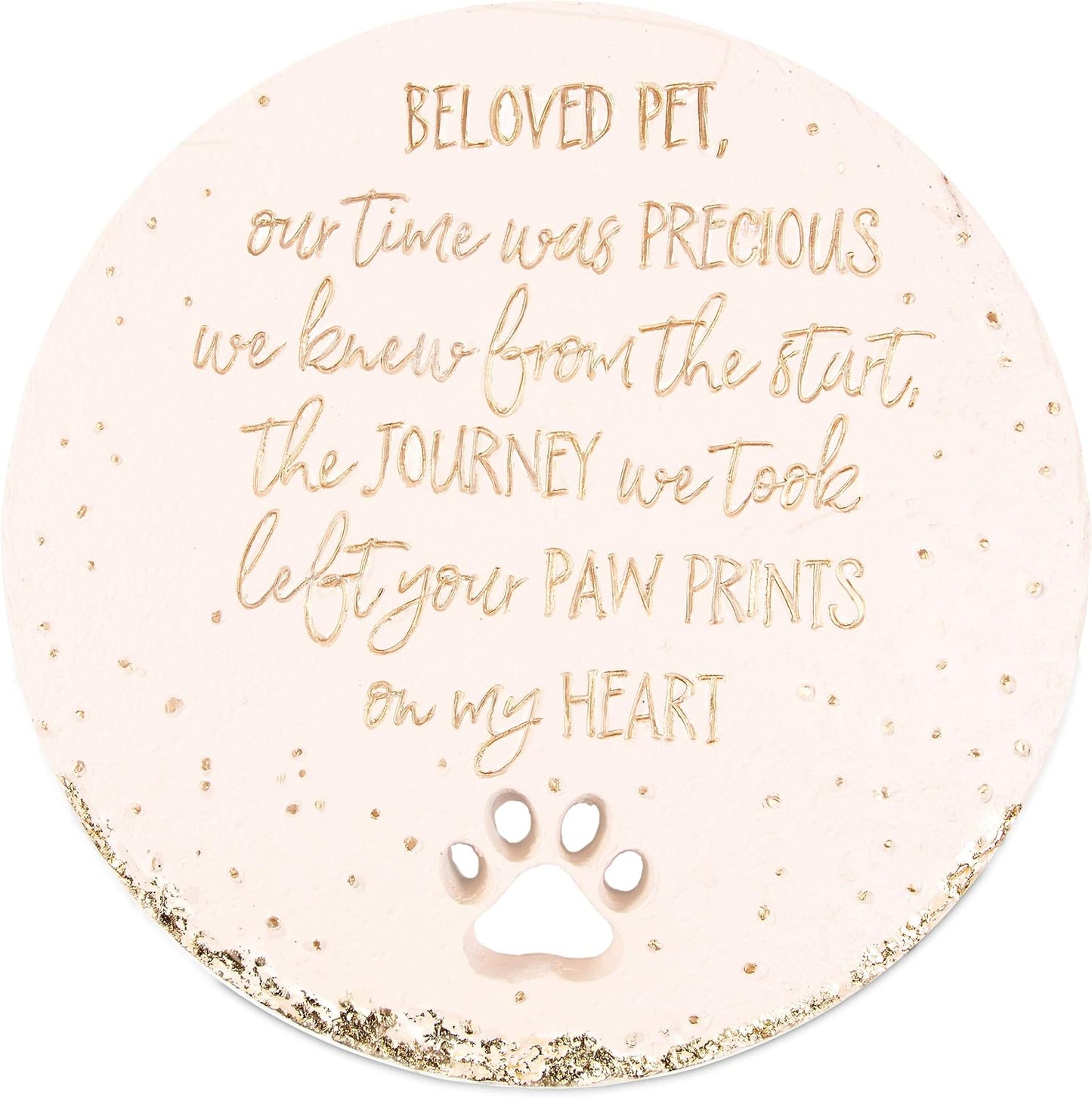 Pavilion Gift Company 22214 Beloved Pet-10 Inch Round Weather Proof 10" Garden Stone, Beige