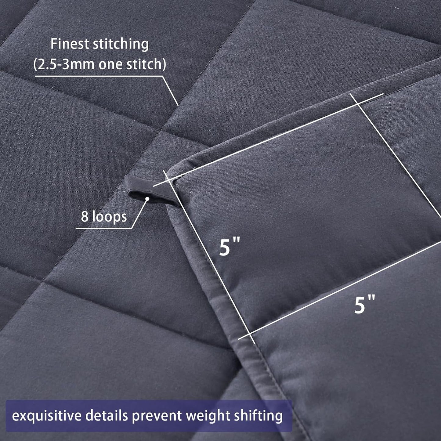 yescool Weighted Blanket for Adults (20 lbs, 60” x 80”, Grey) Cooling 