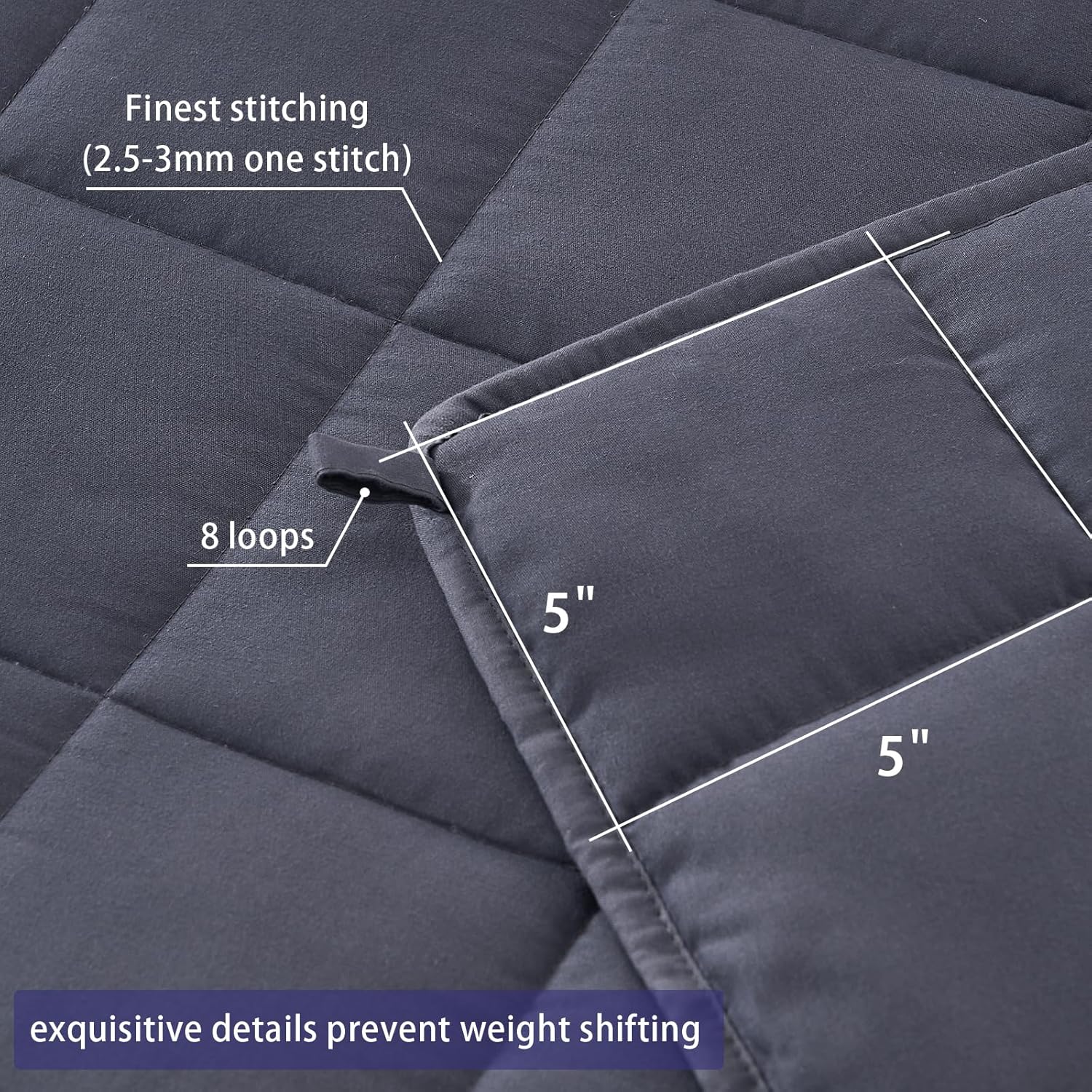yescool Weighted Blanket for Adults (20 lbs, 60” x 80”, Grey) Cooling 