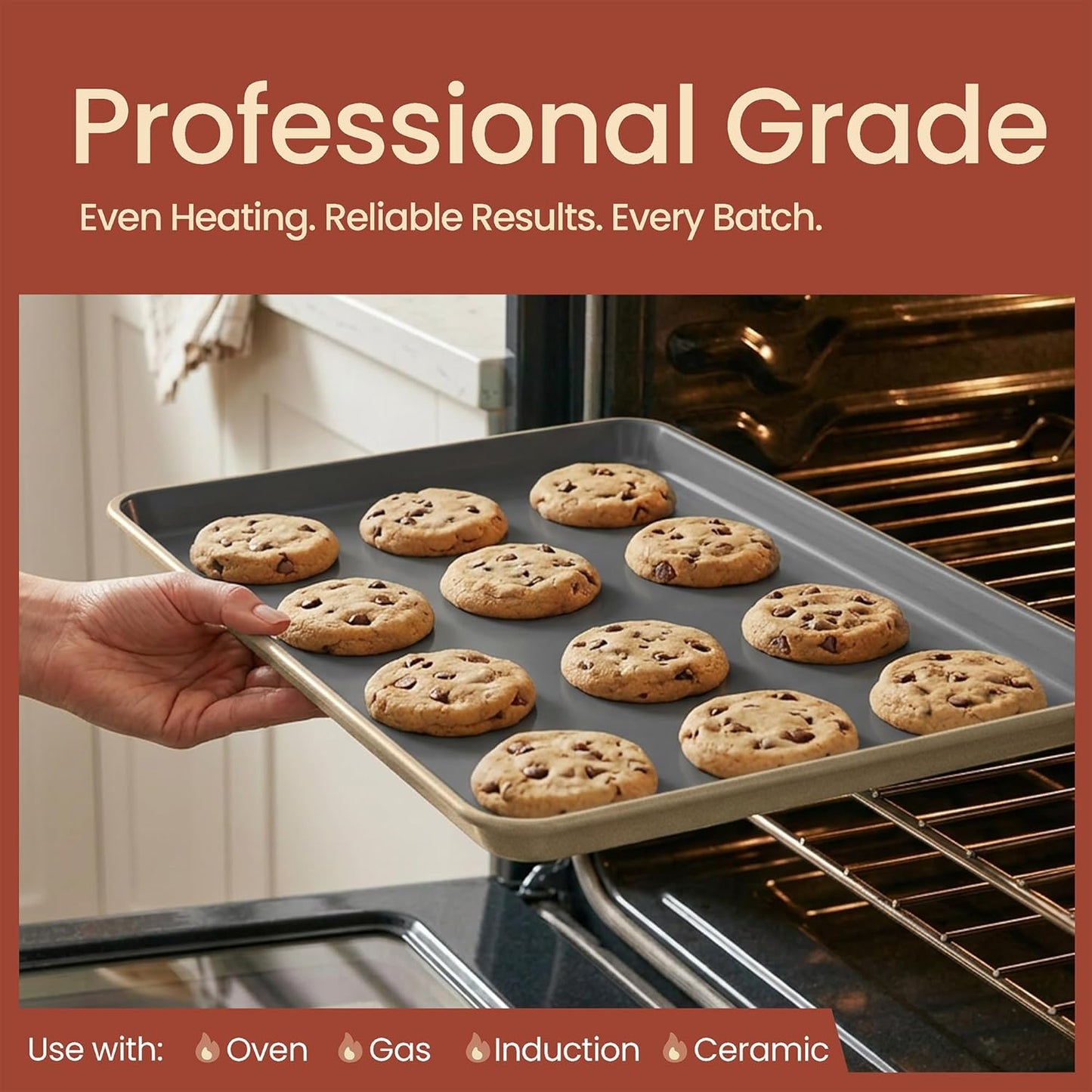 Bakken 8-Piece Ceramic Coated Bakeware Sets, Nonstick Aluminized Steel