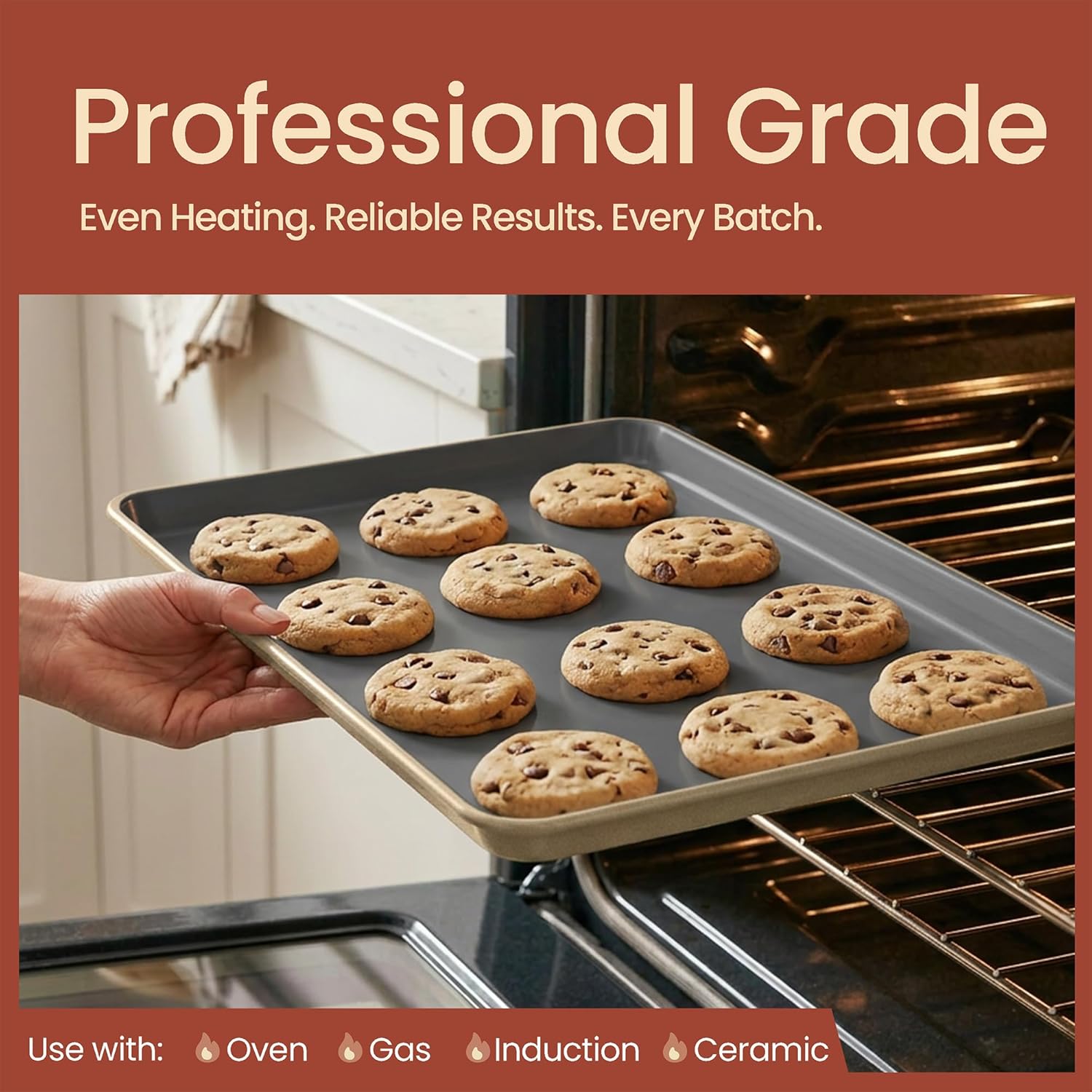 Bakken 8-Piece Ceramic Coated Bakeware Sets, Nonstick Aluminized Steel
