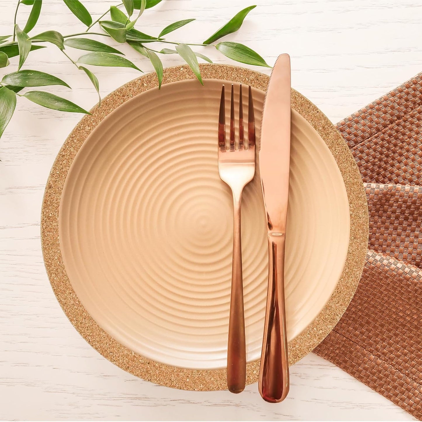 Round Cork Pads Non-Slip Oven Trivet – Heat Resistant Cork Holder for Countertops, Glass Stovetops & Tables, Ideal for Hot Dishes, Pots, Pans, Planters, and Drink Coasters – 2 Pack, 7" Round Each