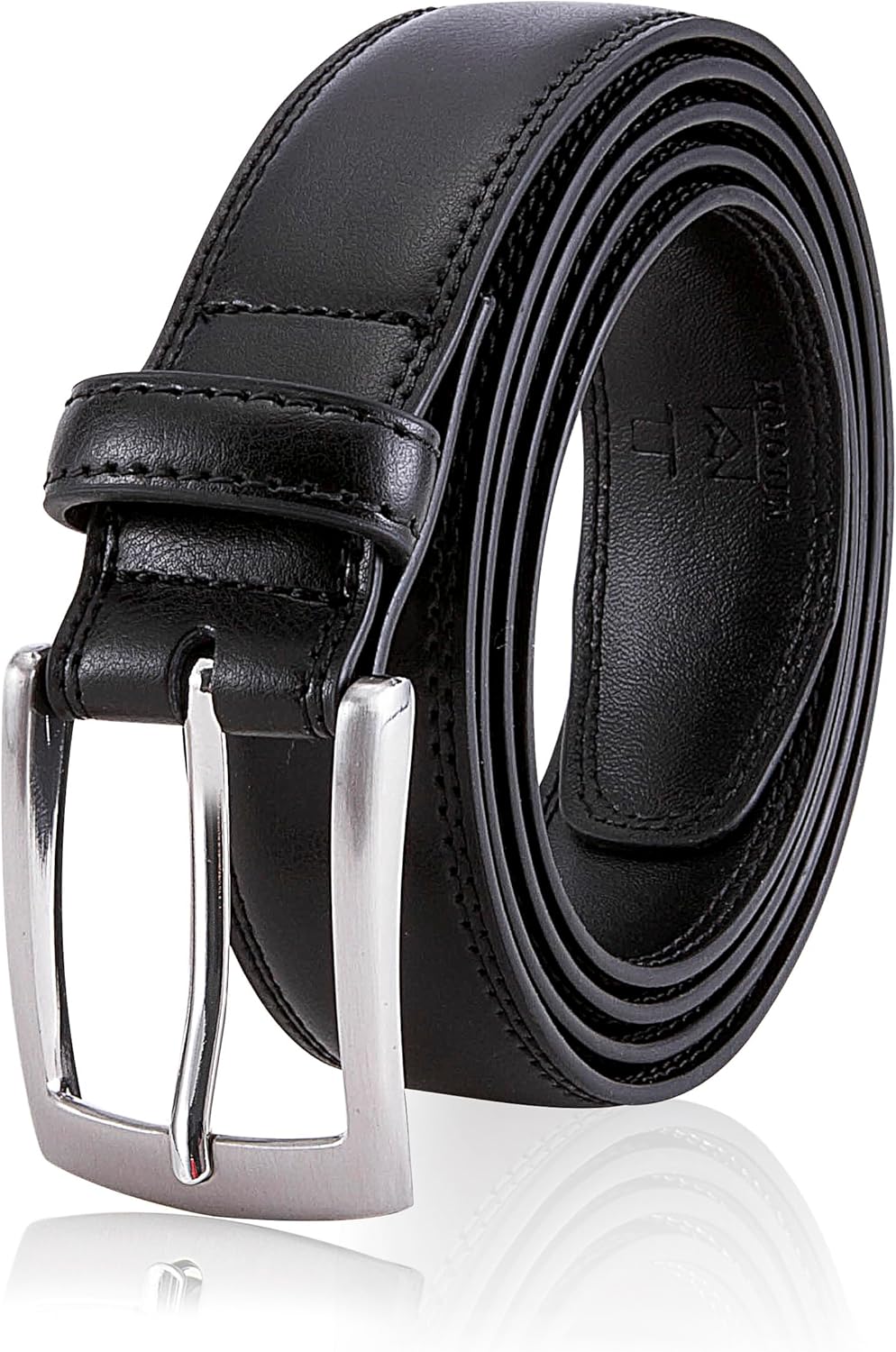 MILORDE Men's Genuine Leather Dress Belt, Handmade, 100% Cow Leather, 
